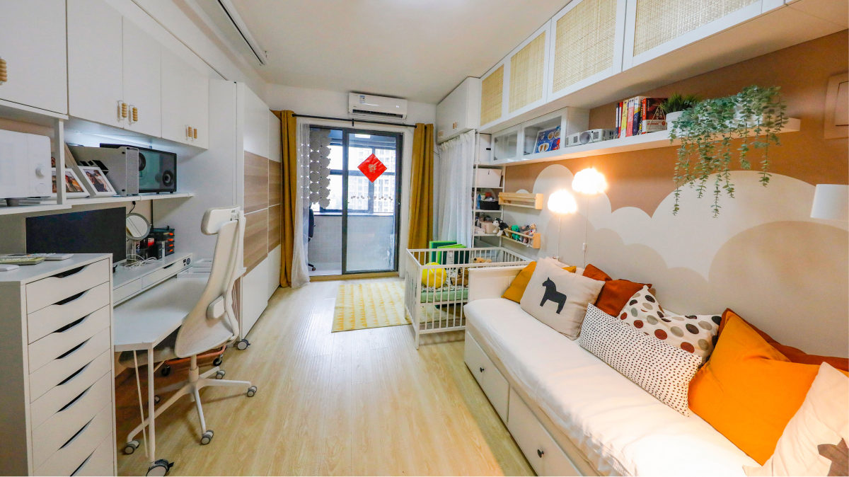 迎客厅 新手爸妈爆改30m²一室户,开启家的全新副本