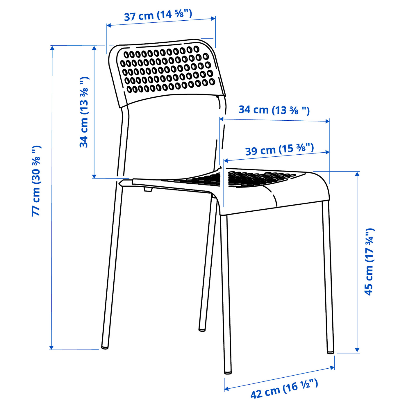 ADDE chair red/white - IKEA