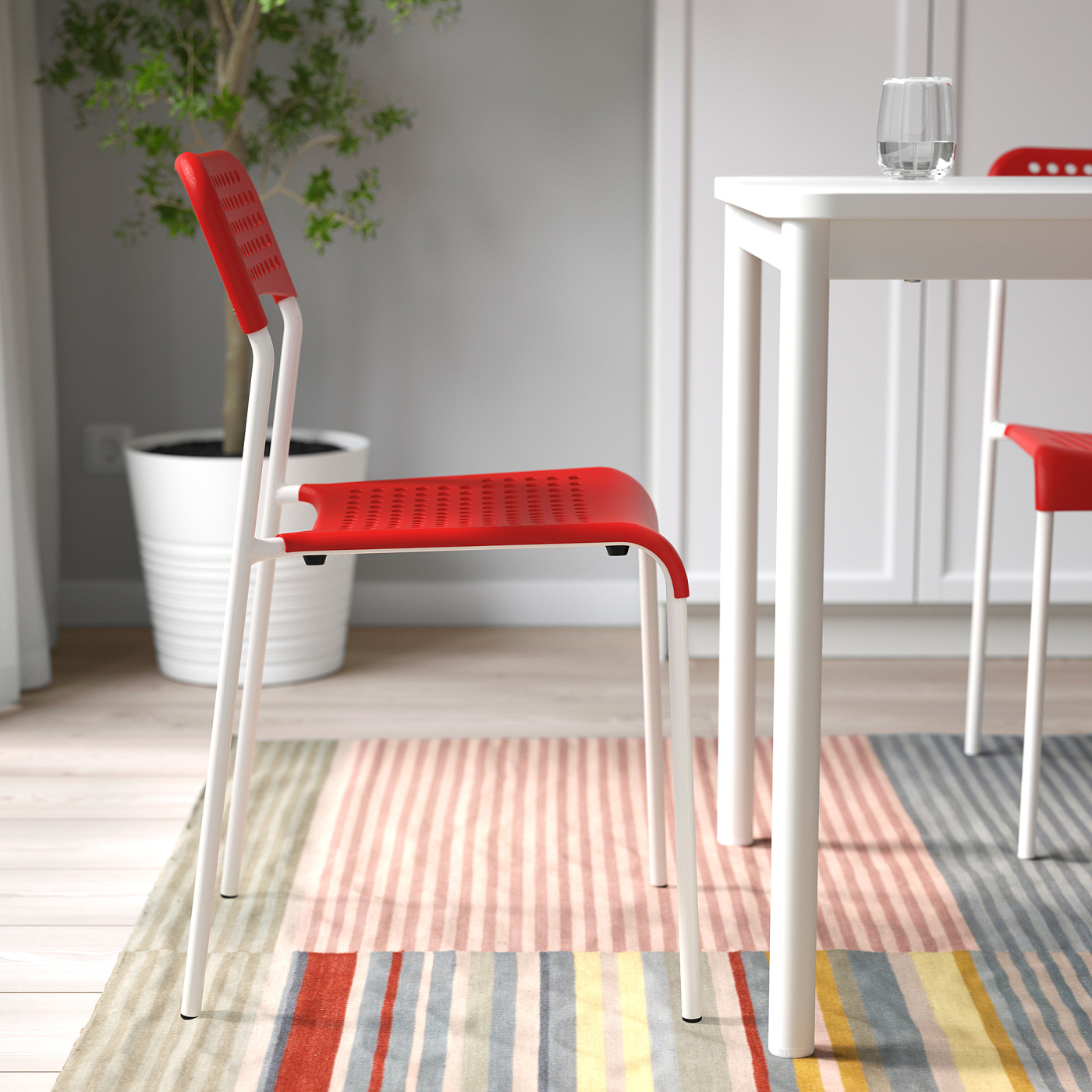 ADDE chair red/white - IKEA
