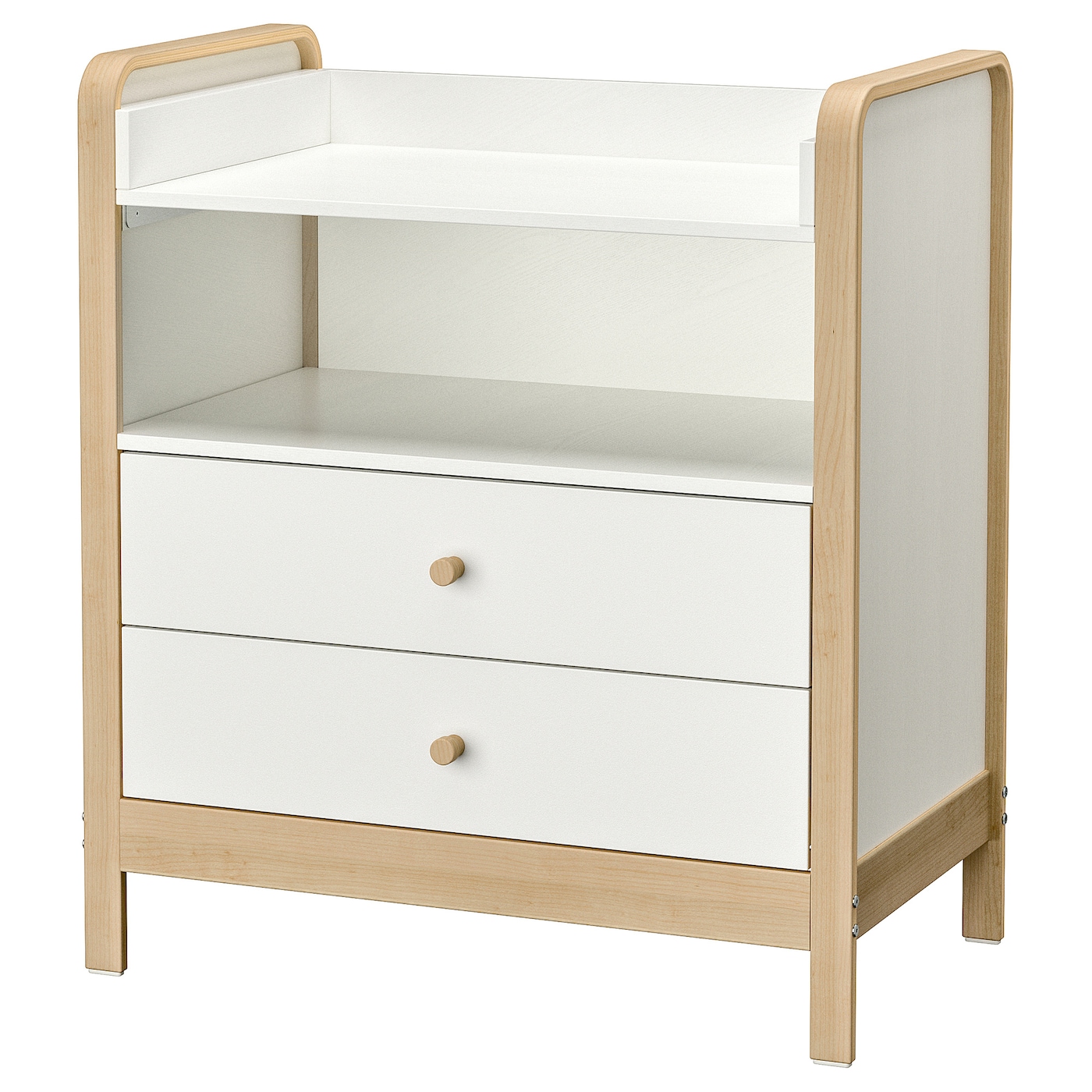 ALSKVARD changing table chest of drawers birch white IKEA