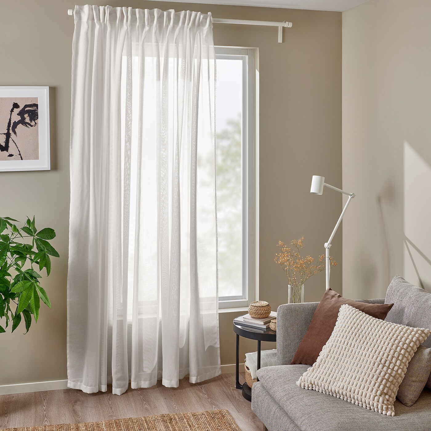 ÄNGSFRYLE sheer curtain, 1 piece white/with heading tape - IKEA ÄNGSFRYLE sheer curtain, 1 piece white/with heading tape - IKEA