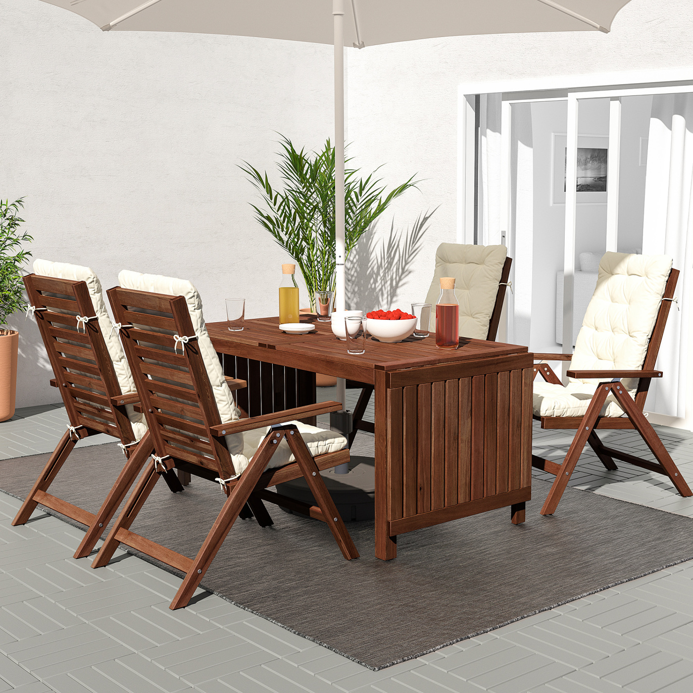 ÄPPLARÖ reclining chair, outdoor foldable brown stained - IKEA ÄPPLARÖ reclining chair, outdoor foldable brown stained - IKEA
