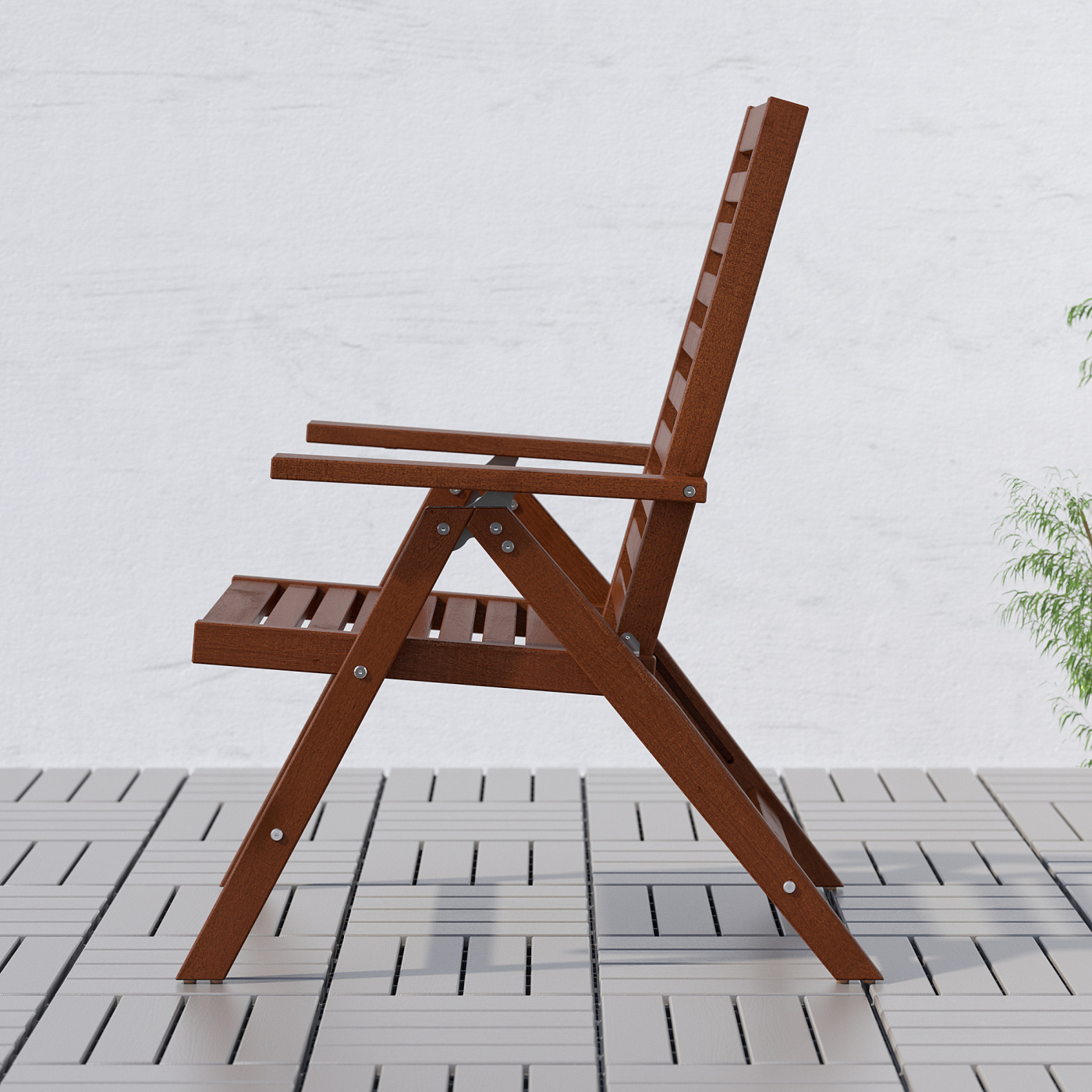 ÄPPLARÖ reclining chair, outdoor foldable brown stained - IKEA