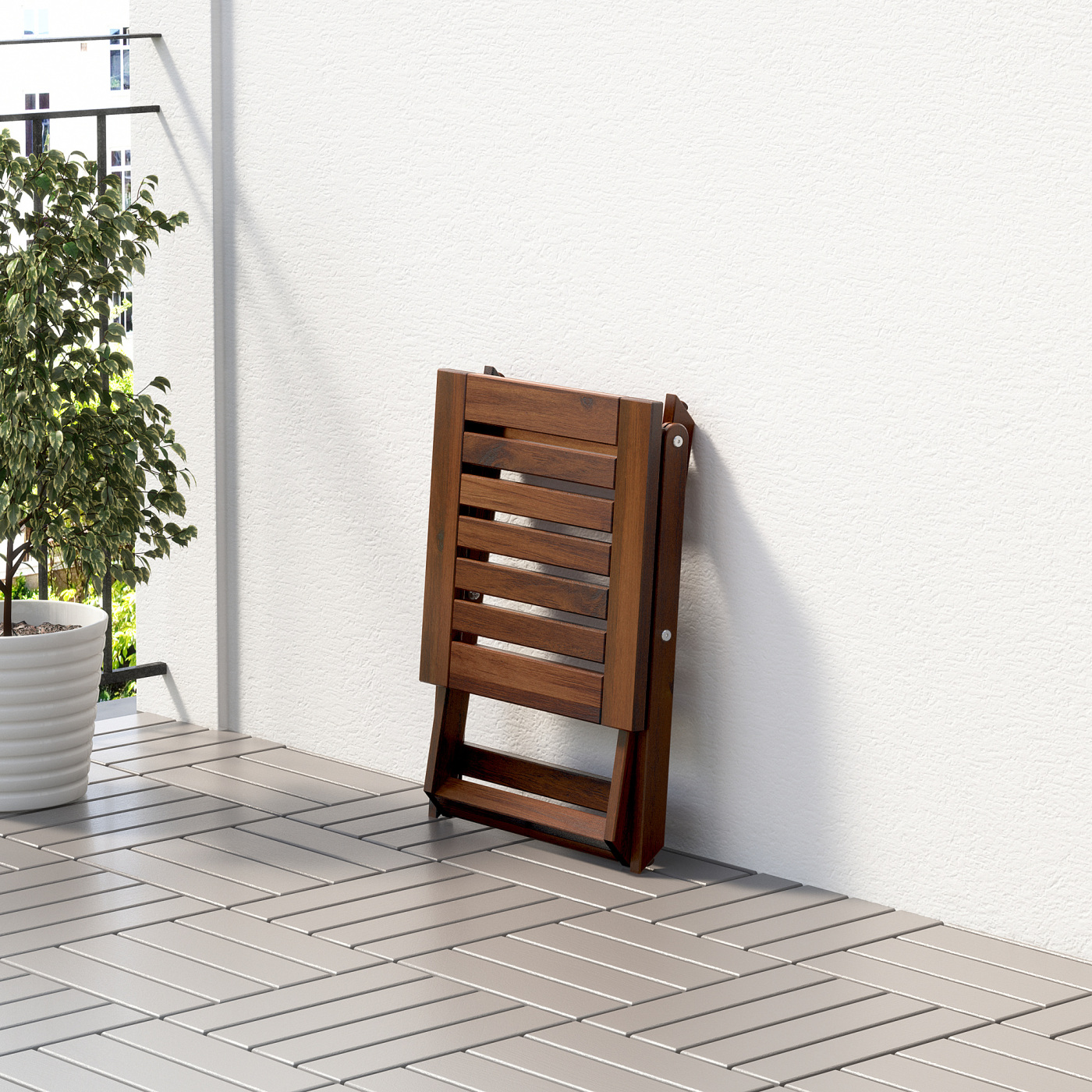 ÄPPLARÖ stool, outdoor foldable brown stained - IKEA