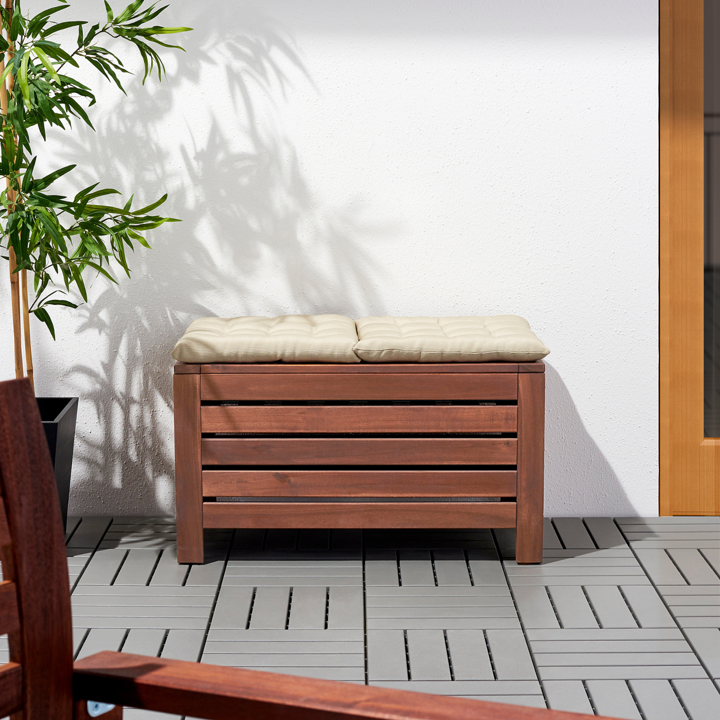 ÄPPLARÖ storage bench, outdoor brown stained - IKEA
