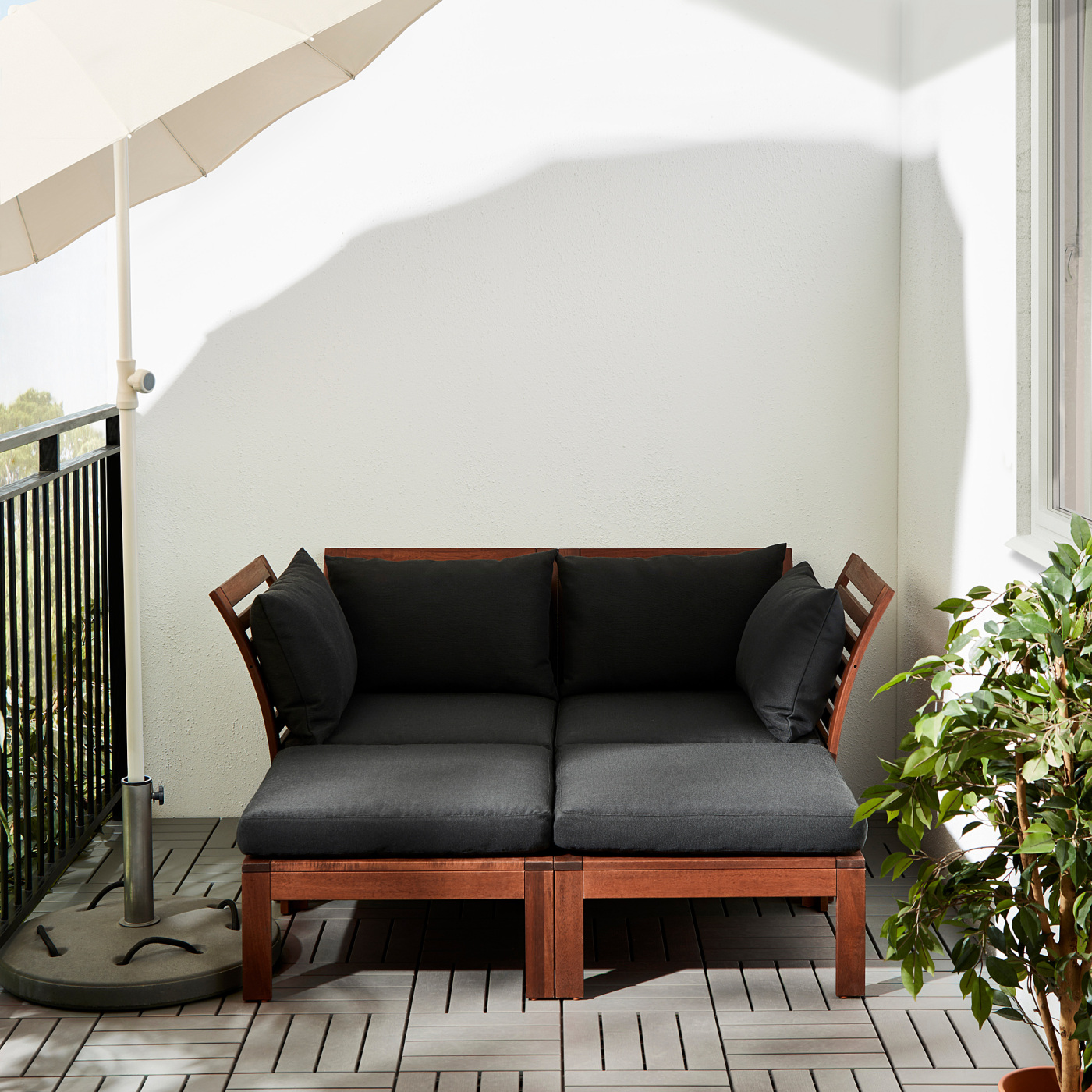 ÄPPLARÖ table/stool section, outdoor brown stained - IKEA
