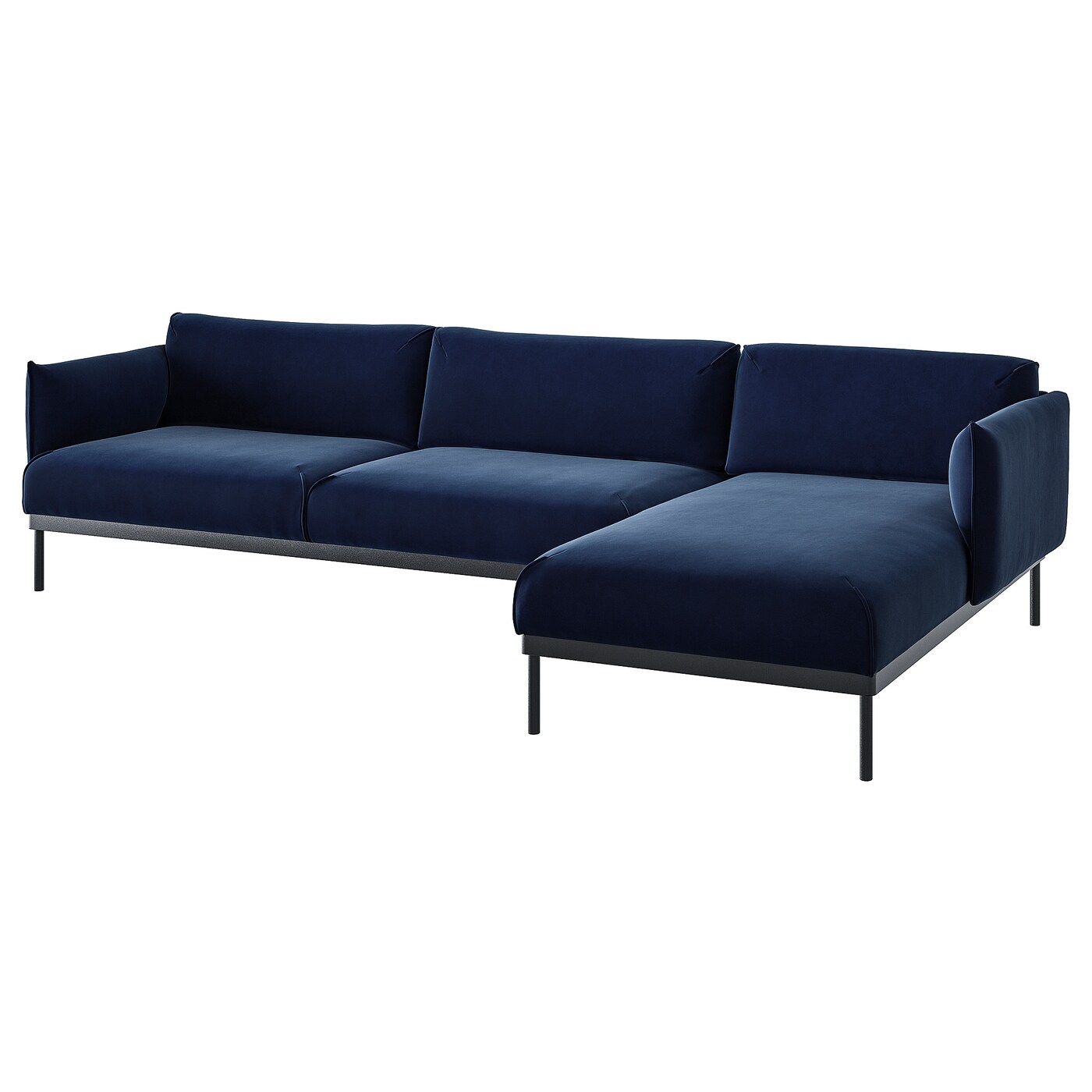 ÄPPLARYD 4-seat sofa with chaise longue Djuparp dark blue - IKEA