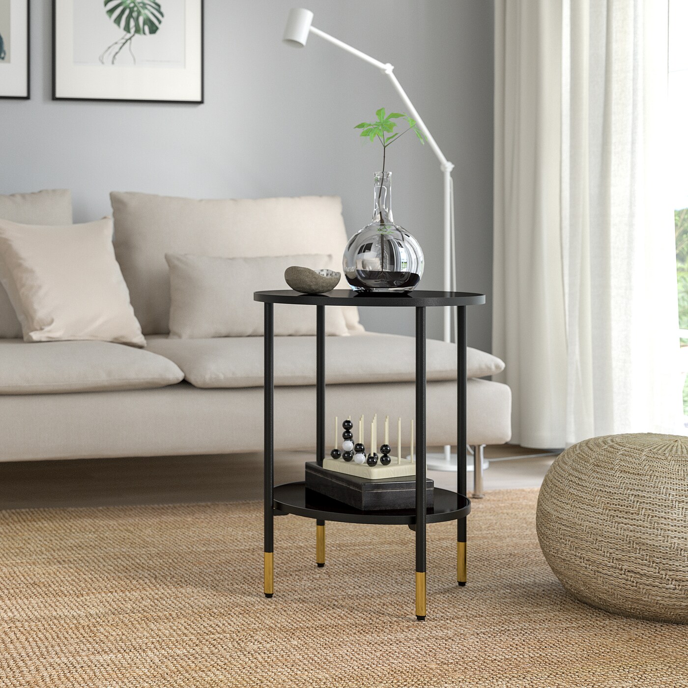 ÄSPERÖD コーヒーテーブル ブラック 96×58 cm ÄSPERÖD side table black/glass black - IKEA