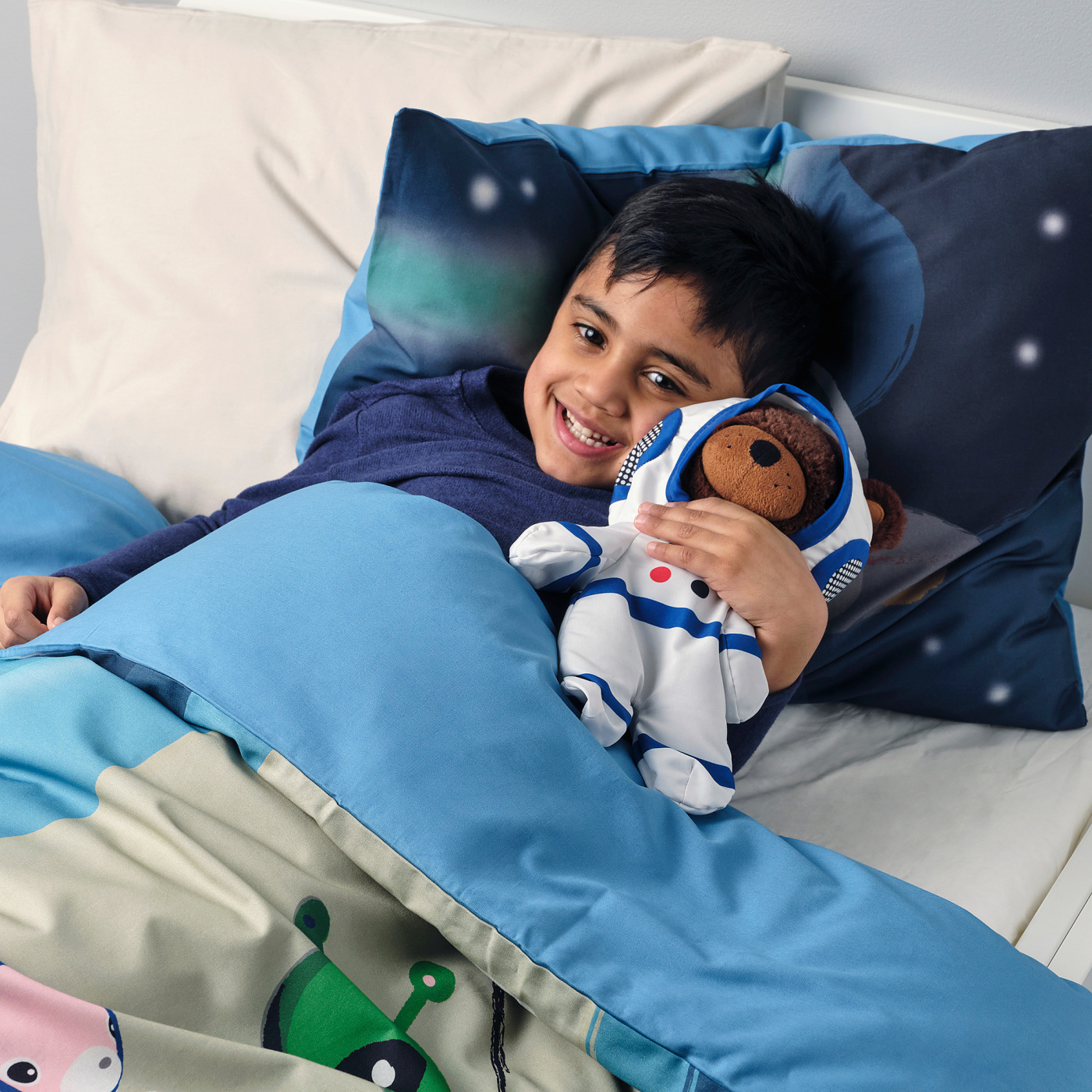 AFTONSPARV duvet cover and pillowcase space/blue - IKEA