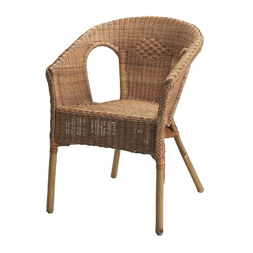 NILSOVE / NORNA chair with chair pad, rattan white/Laila