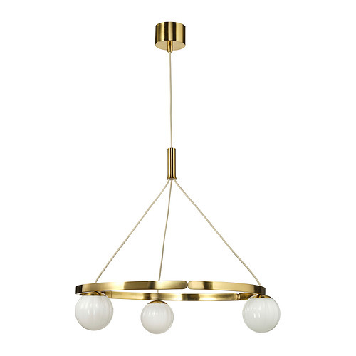 SIMRISHAMN chandelier, 7-armed chrome-plated/opal white glass - IKEA
