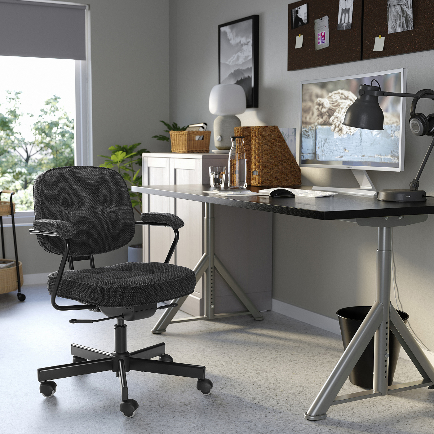 ALEFJÄLL office chair Finnaryd grey/black - IKEA