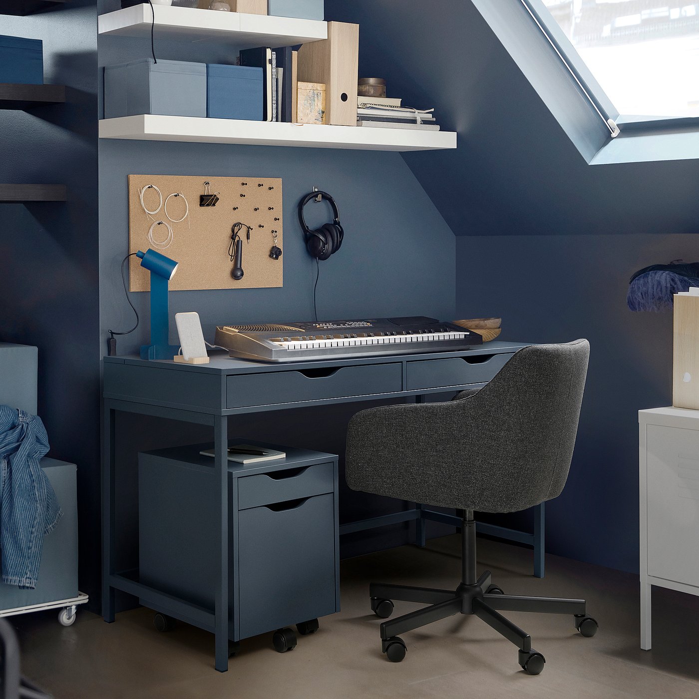 IKEA　机　青 ALEX desk black-blue - IKEA