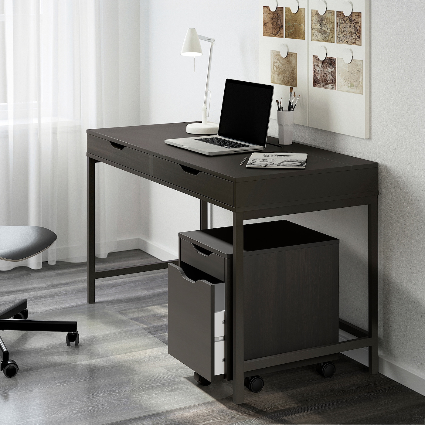 ふみ IKEA ALEX アレックス　デスク　ブラックブラウン Amazon | IKEA/イケア ALEX/アレクス デスク100x48 cm