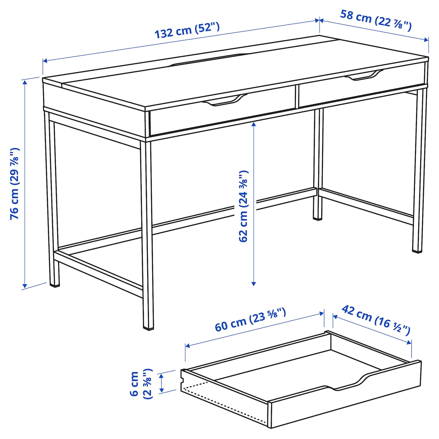 ALEX アレクス デスク, ブラックブラウン, 100x48 cm - IKEA