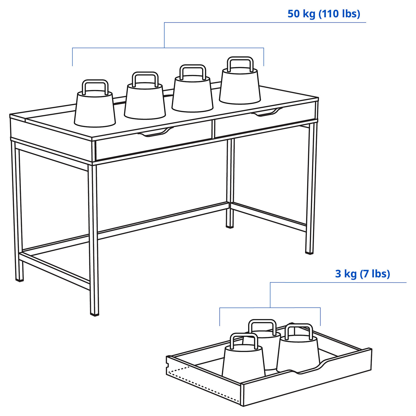 ALEX desk black-brown - IKEA