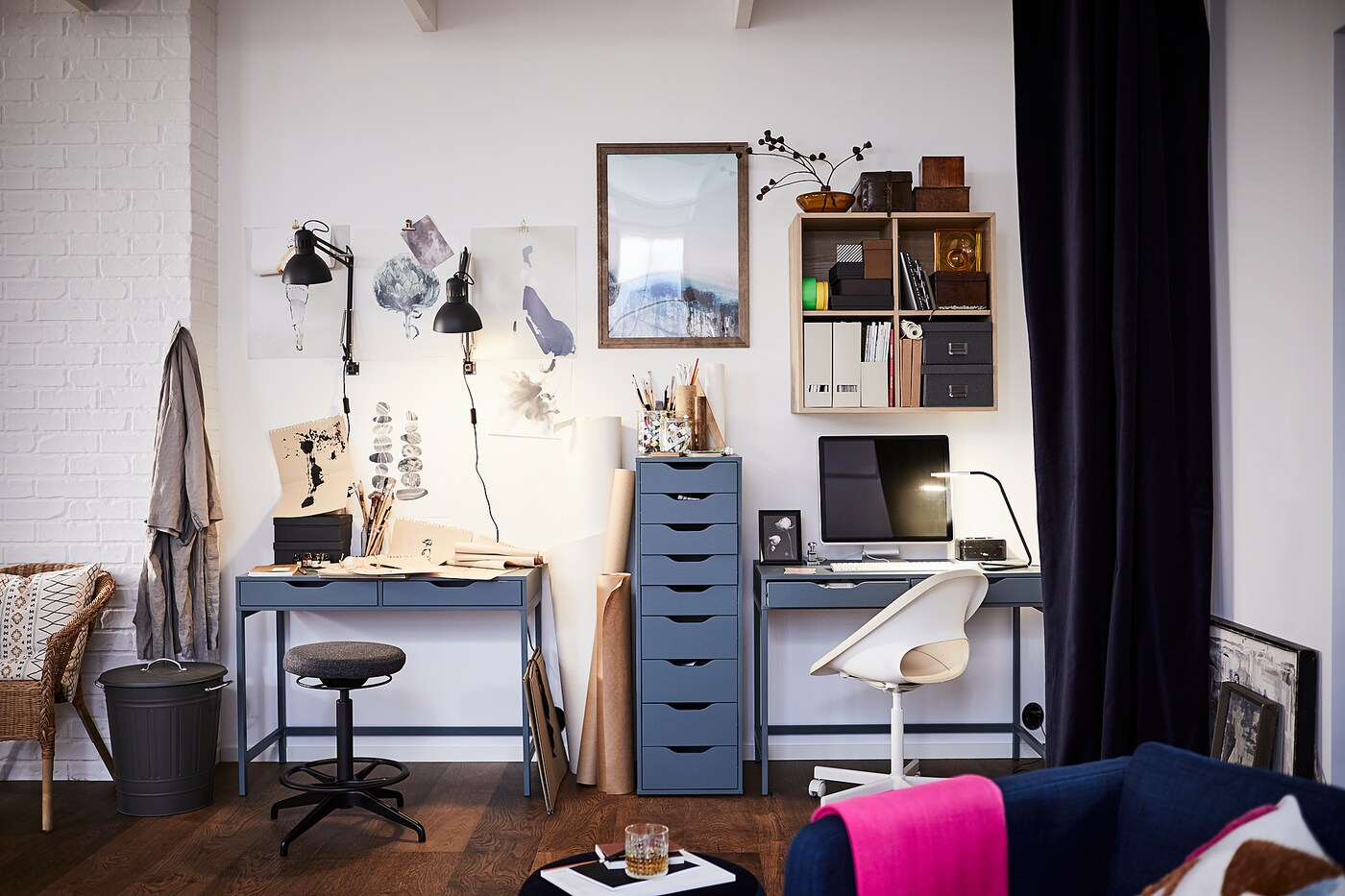 ALEX desk grey-turquoise - IKEA