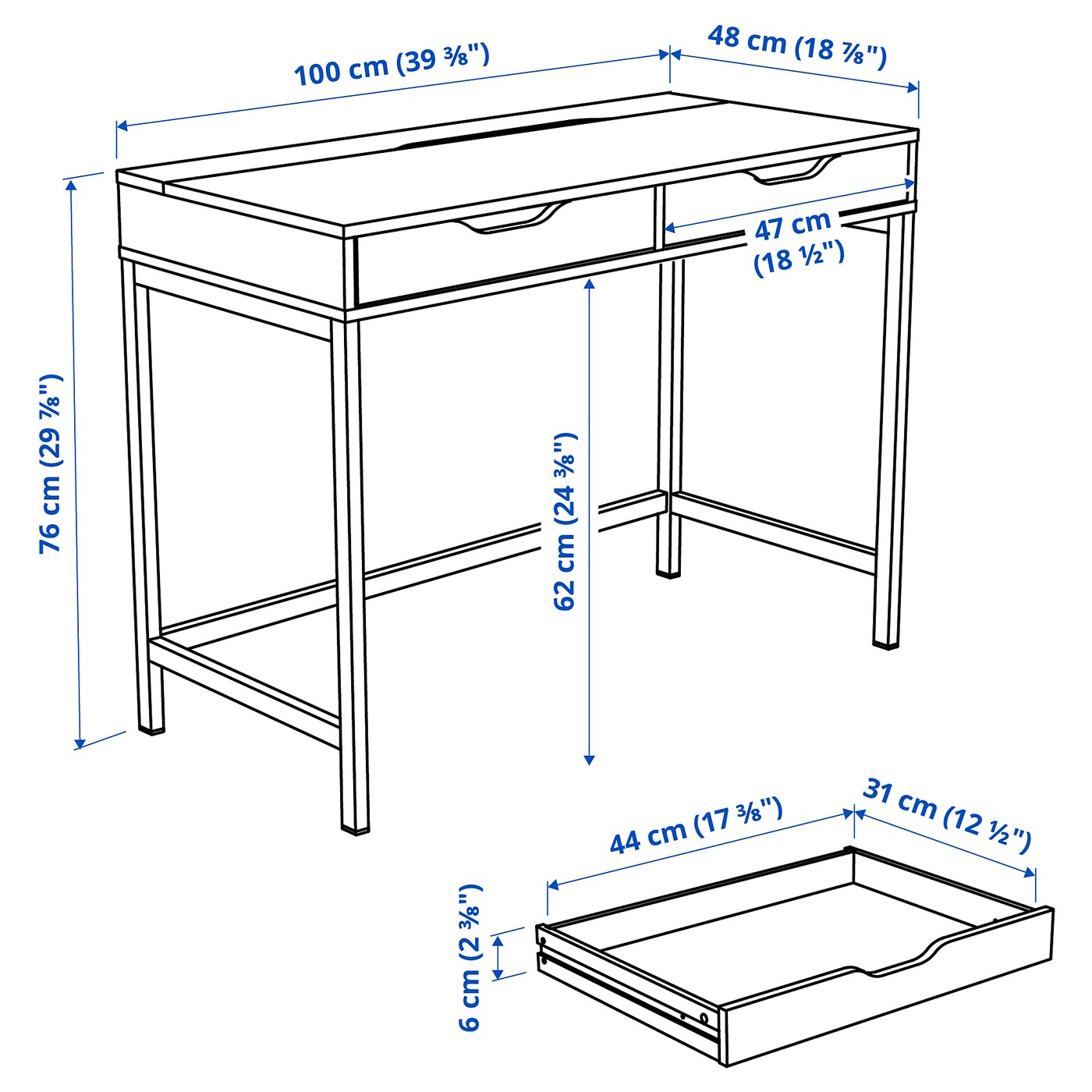 IKEA　机　青 ALEX Desk & Drawer Unit - Storage & Work Desks - IKEA