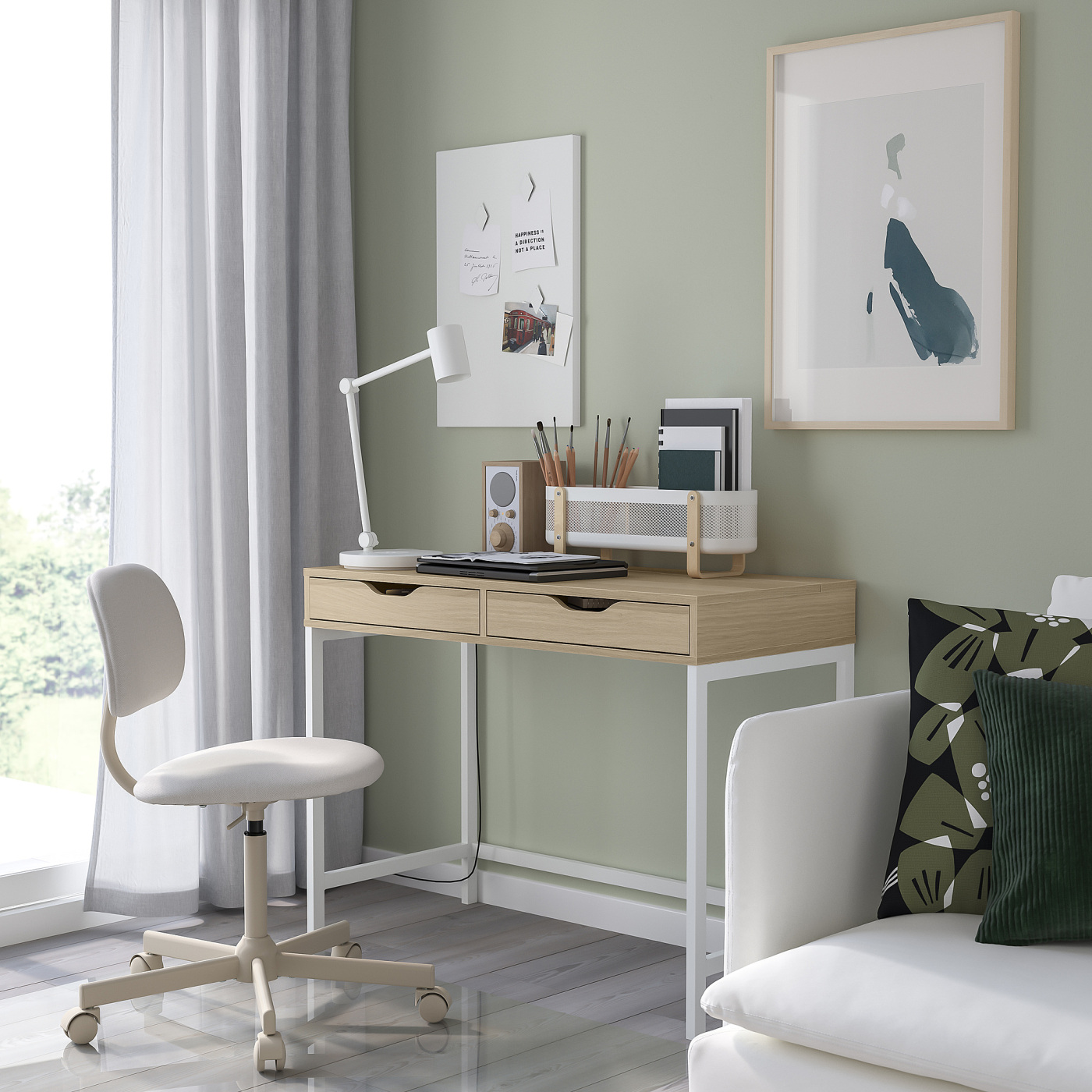 ALEX desk white stained/oak effect - IKEA