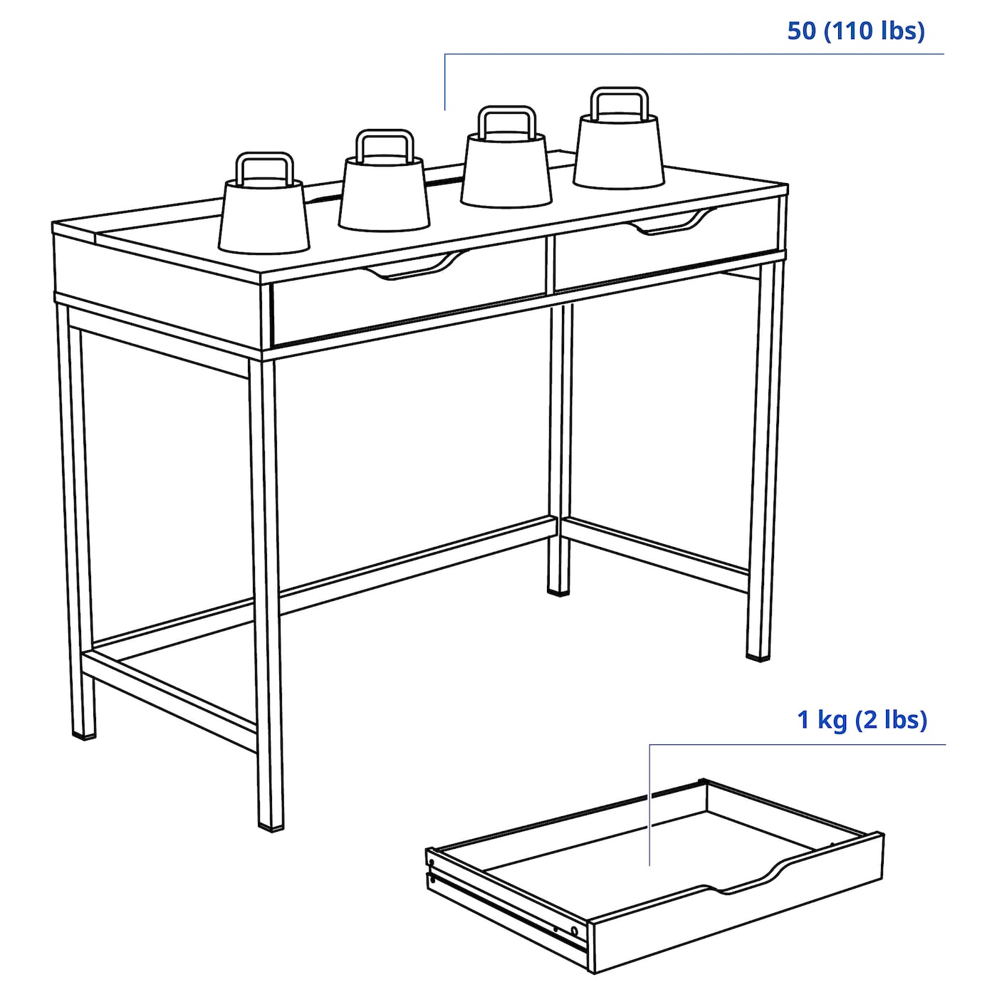 ALEX desk white - IKEA