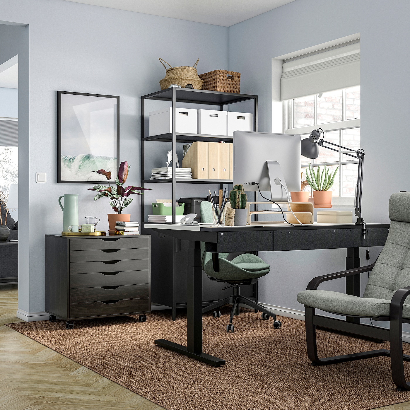 ALEX drawer unit on castors black-brown - IKEA