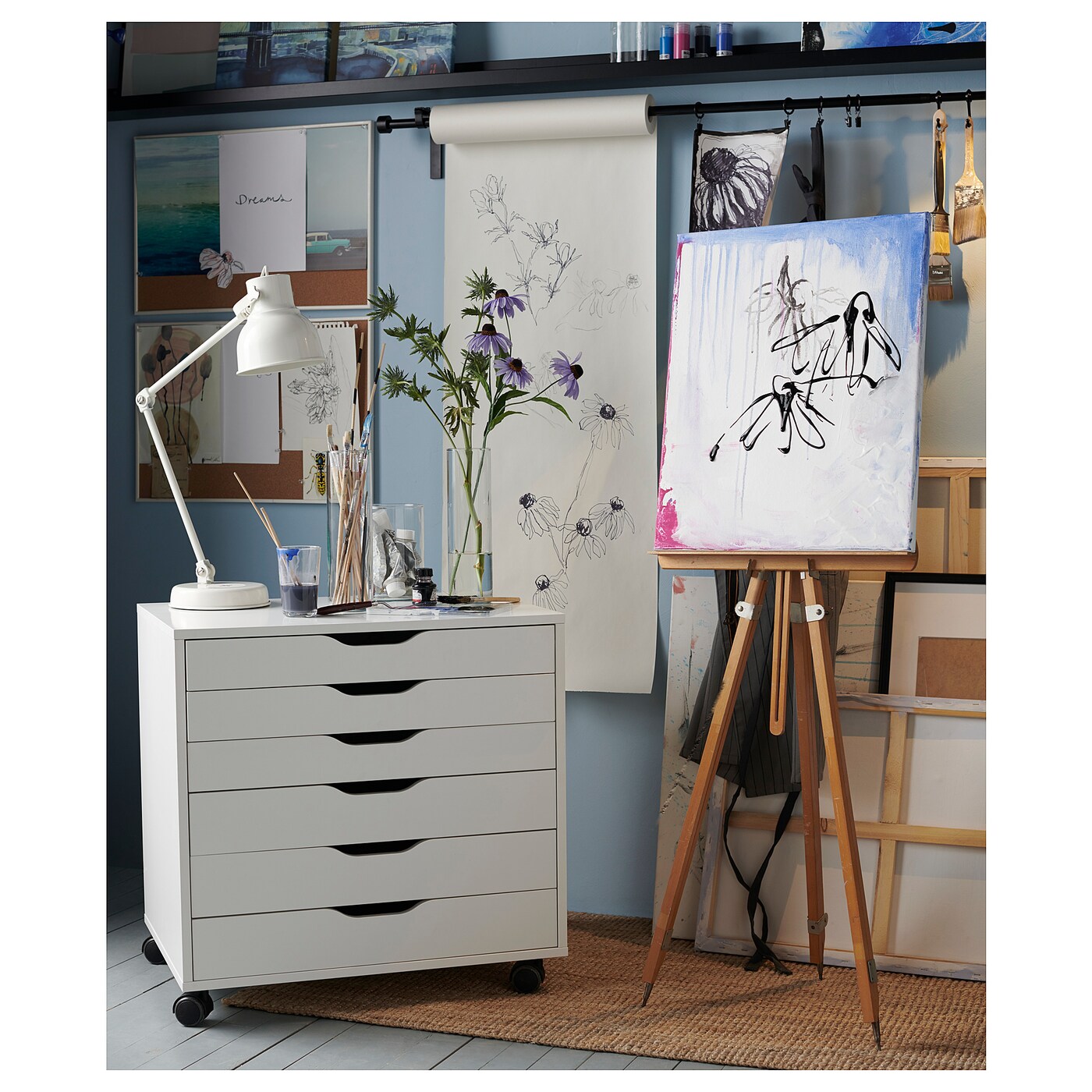 ALEX drawer unit on castors white - IKEA