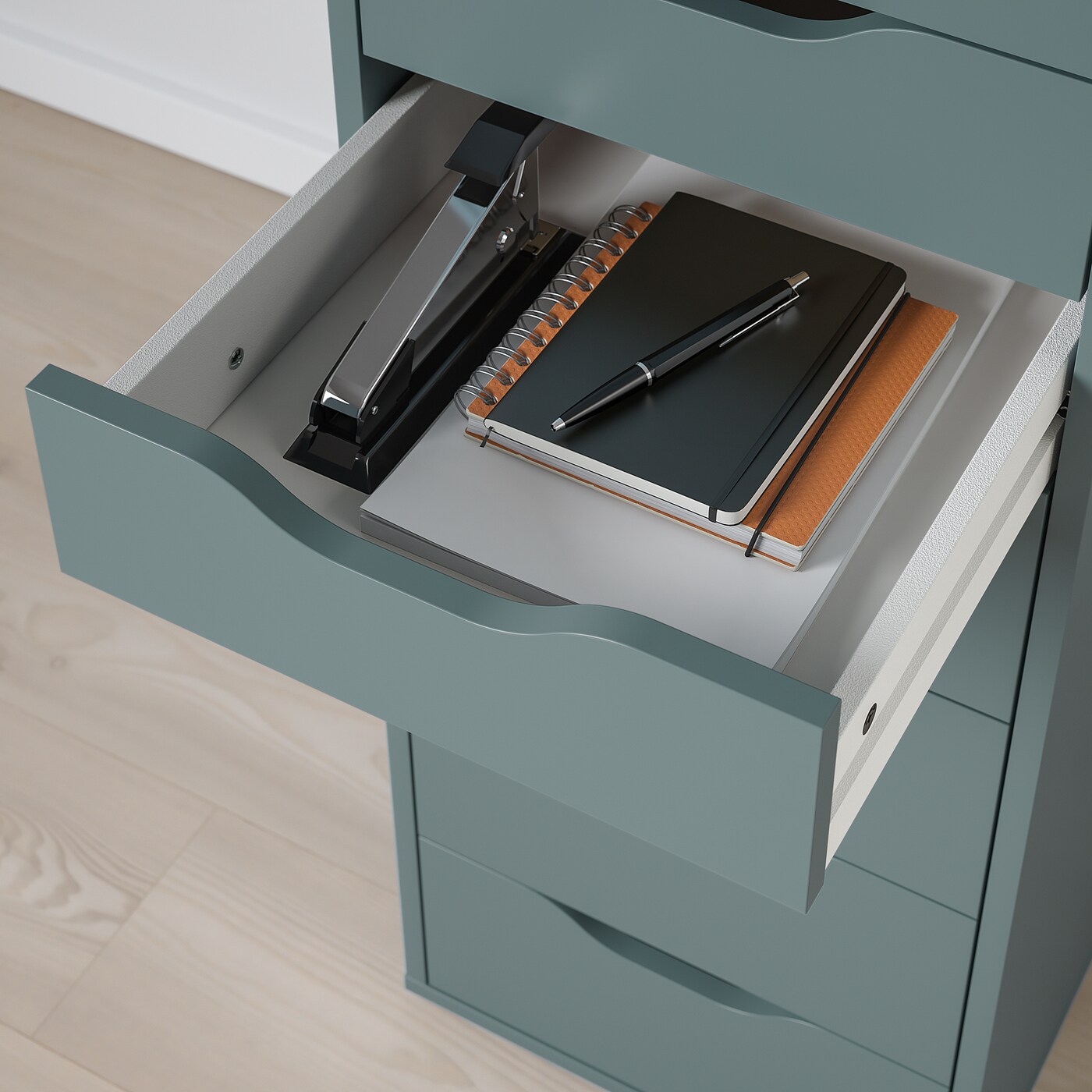 ALEX drawer unit with 9 drawers grey-turquoise - IKEA