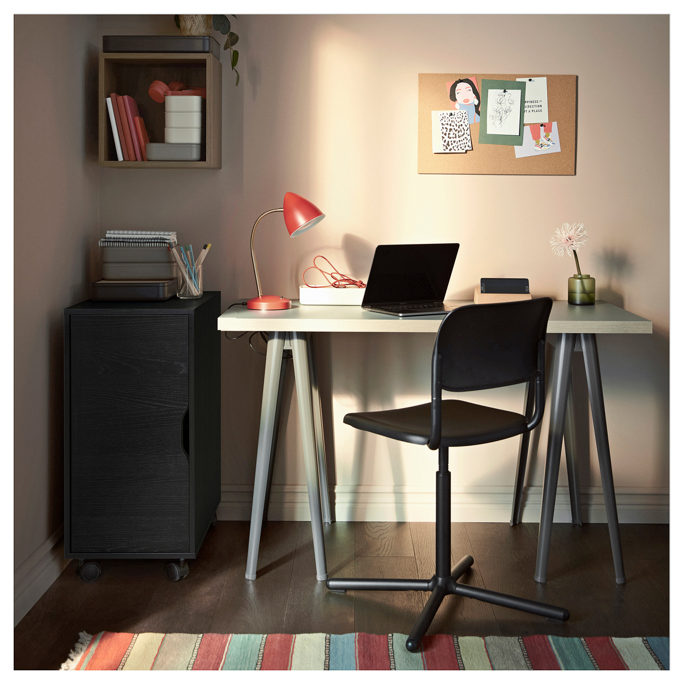 ALEX storage unit on castors black-brown/black - IKEA