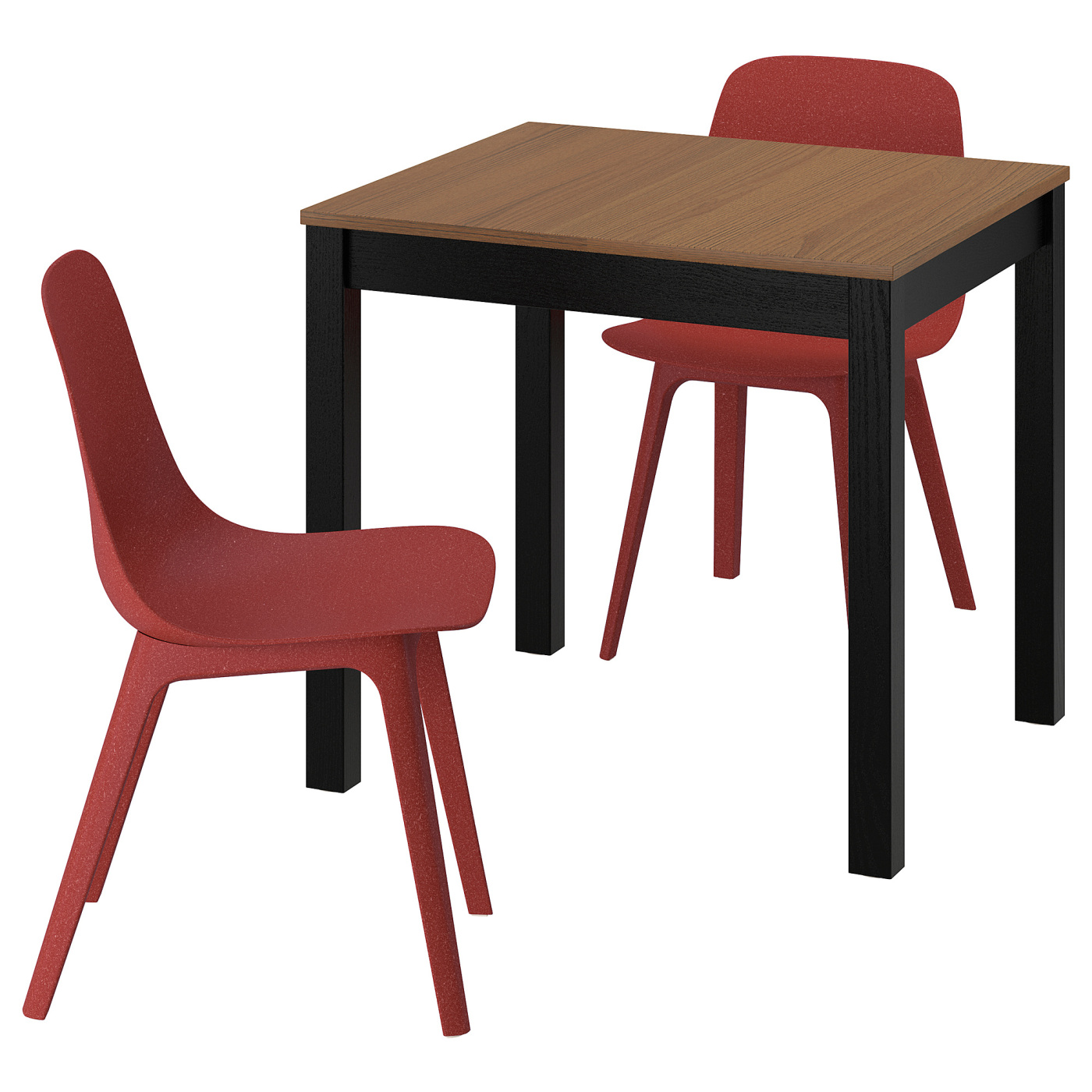 ÅLHULT / ODGER table and 2 chairs black/brown/red - IKEA