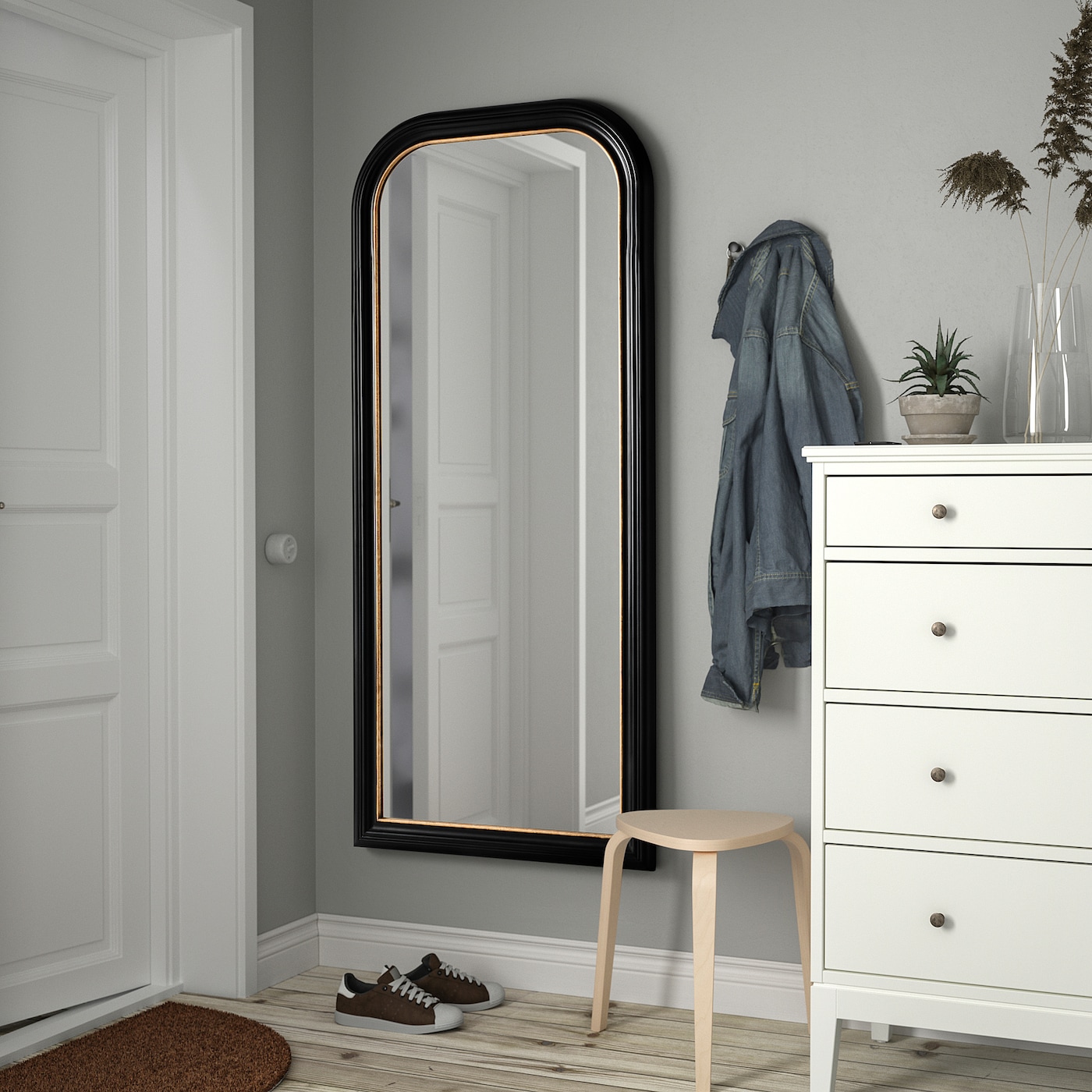 ALMARÖD アルマロード 全身鏡 ミラー, ブラック, 75x170 cm ALMARÖD mirror, black, 291/2x667/8