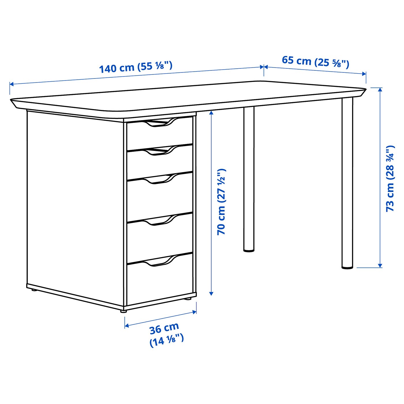 ANFALLARE / ALEX desk bamboo/white - IKEA