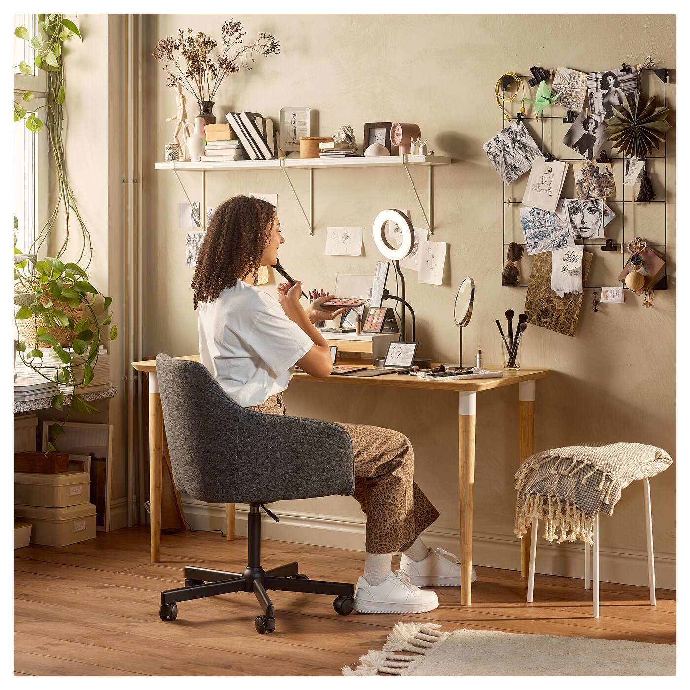 ANFALLARE / HILVER desk bamboo - IKEA