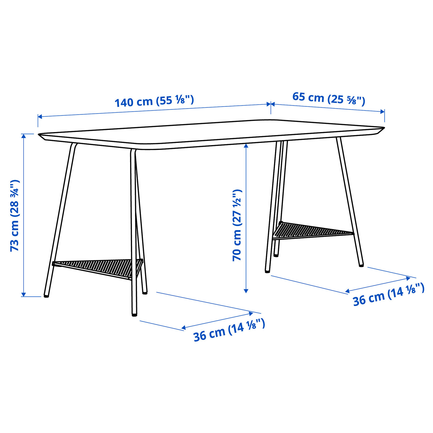ANFALLARE / TILLSLAG desk bamboo/white - IKEA