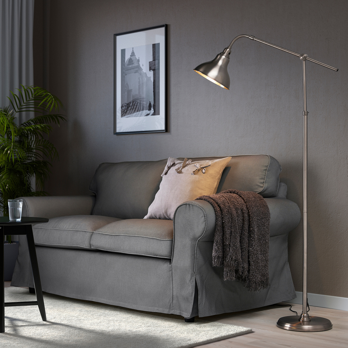 IKEA ANKARSPEL フロアランプ　シルバー ANKARSPEL floor/reading lamp pewter effect - IKEA