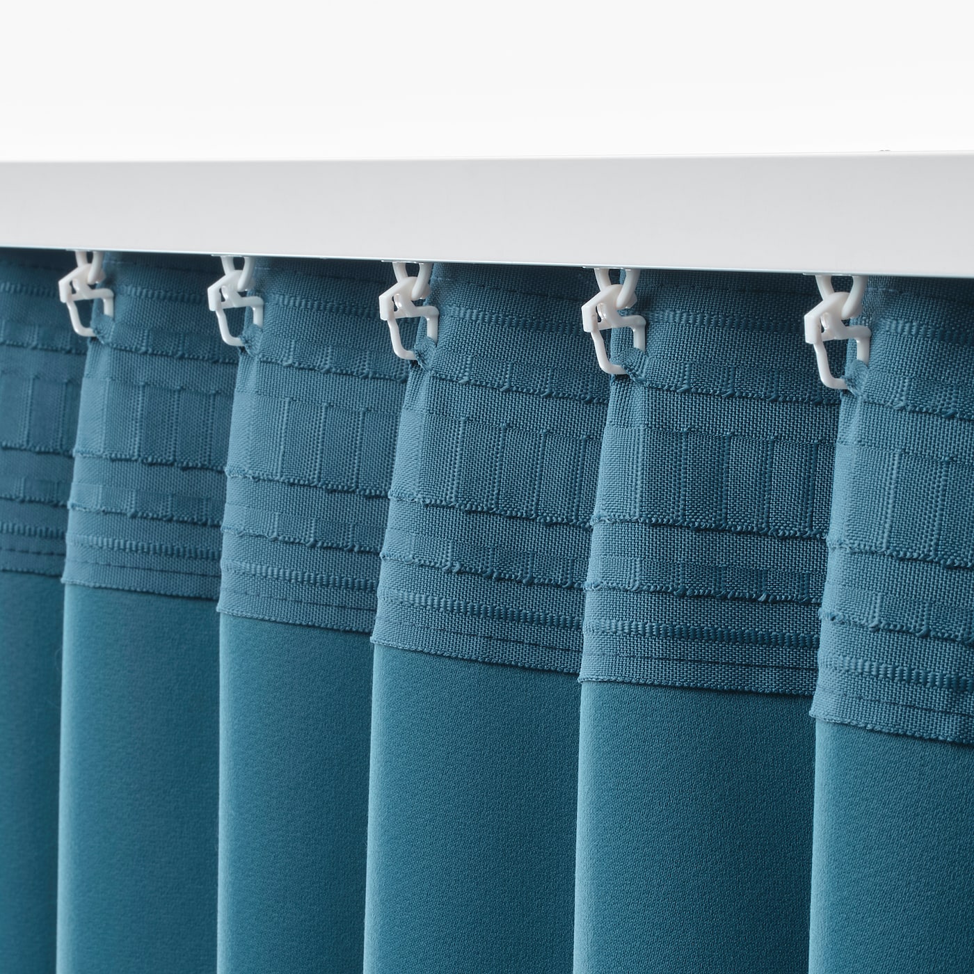 ANNAKAJSA room darkening curtains, 1 pair blue/with heading