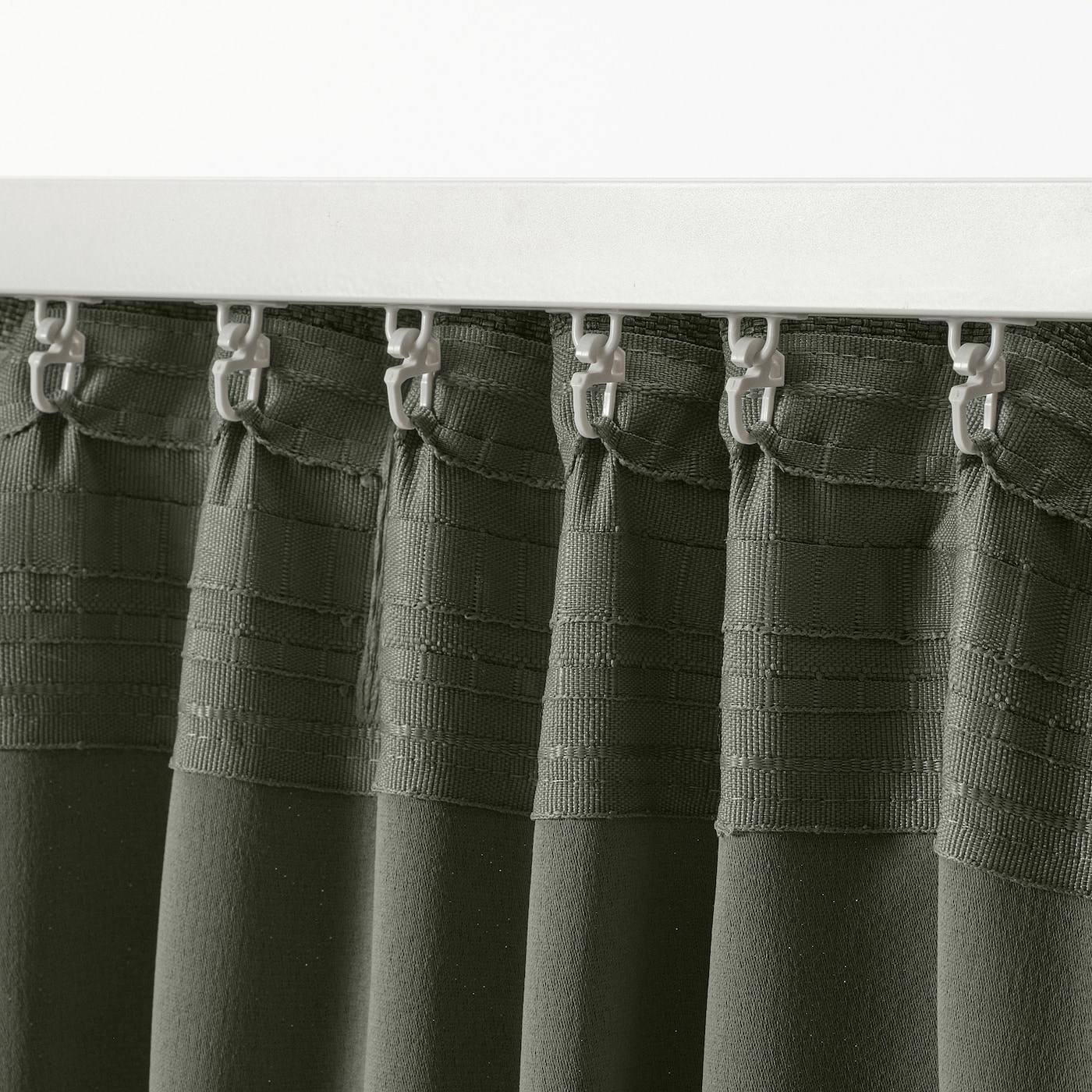 ANNAKAJSA room darkening curtains, 1 pair dark green/with