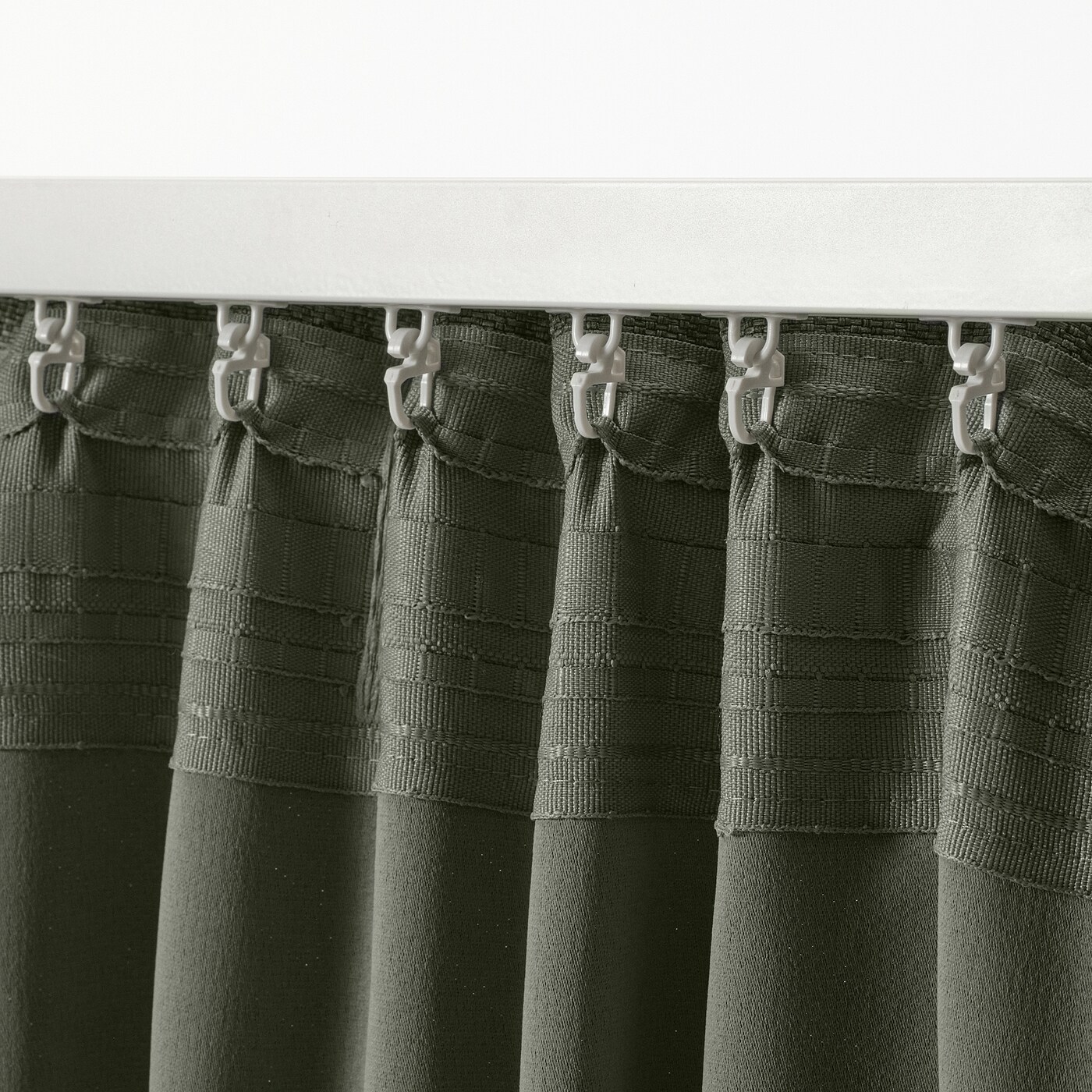 ANNAKAJSA room darkening curtains, 1 pair with heading tape/dark green - IKEA ANNAKAJSA room darkening curtains, 1 pair with heading tape/dark green - IKEA
