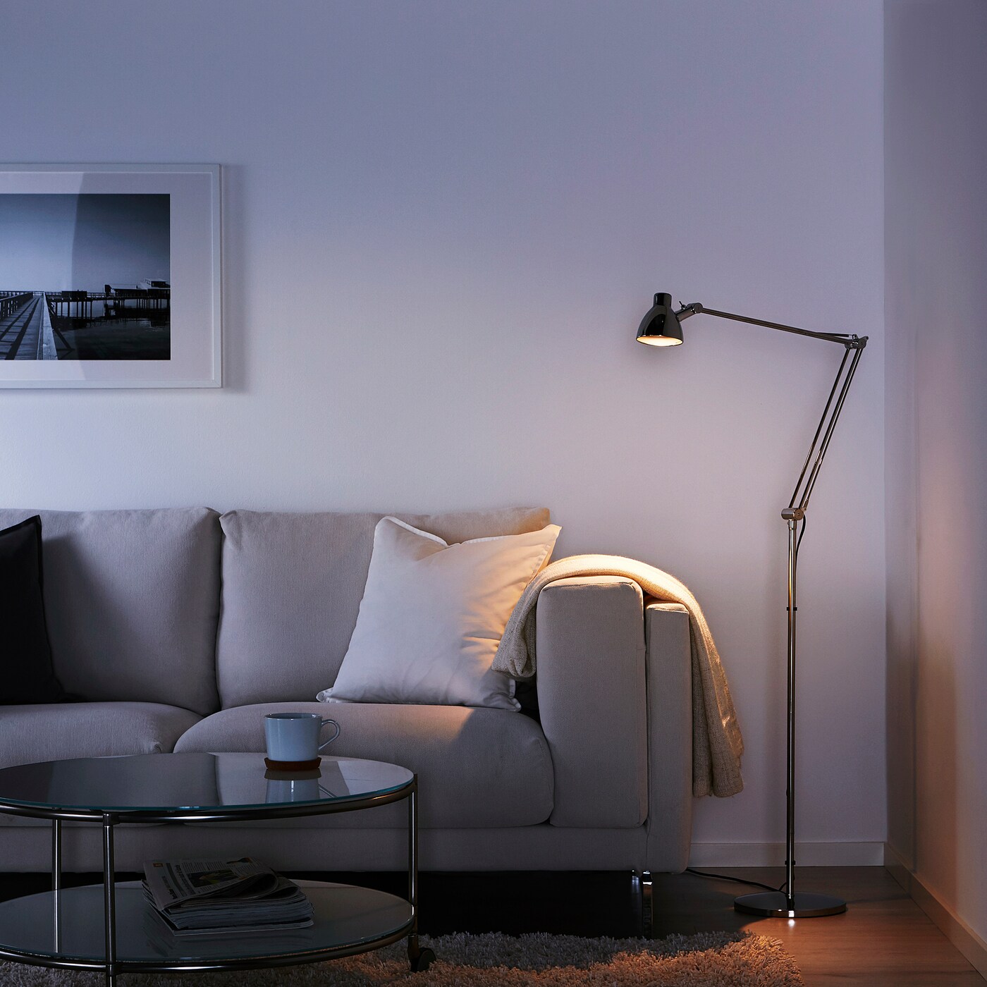 ANTIFONI リーディングランプ ANTIFONI floor/reading lamp nickel-plated - IKEA
