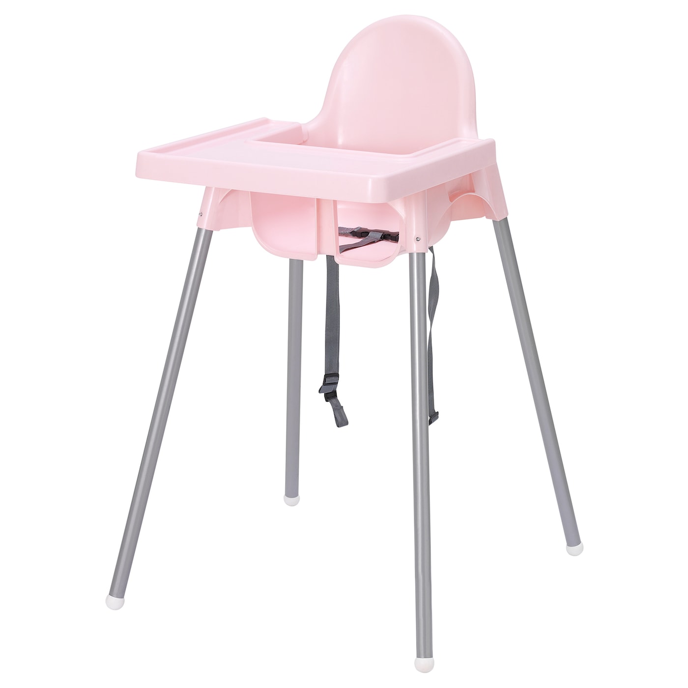 ANTILOP highchair with tray pink silver colour IKEA