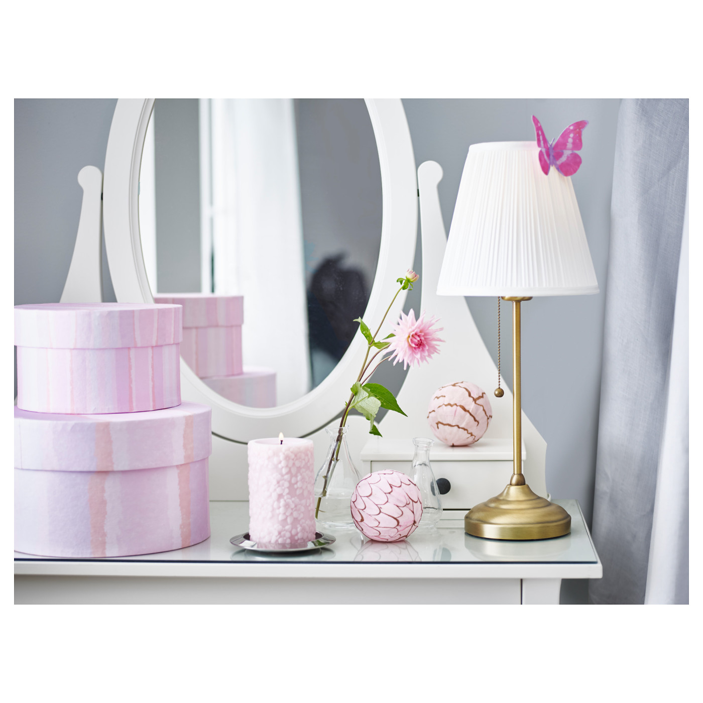 ÅRSTID table lamp brass/white - IKEA