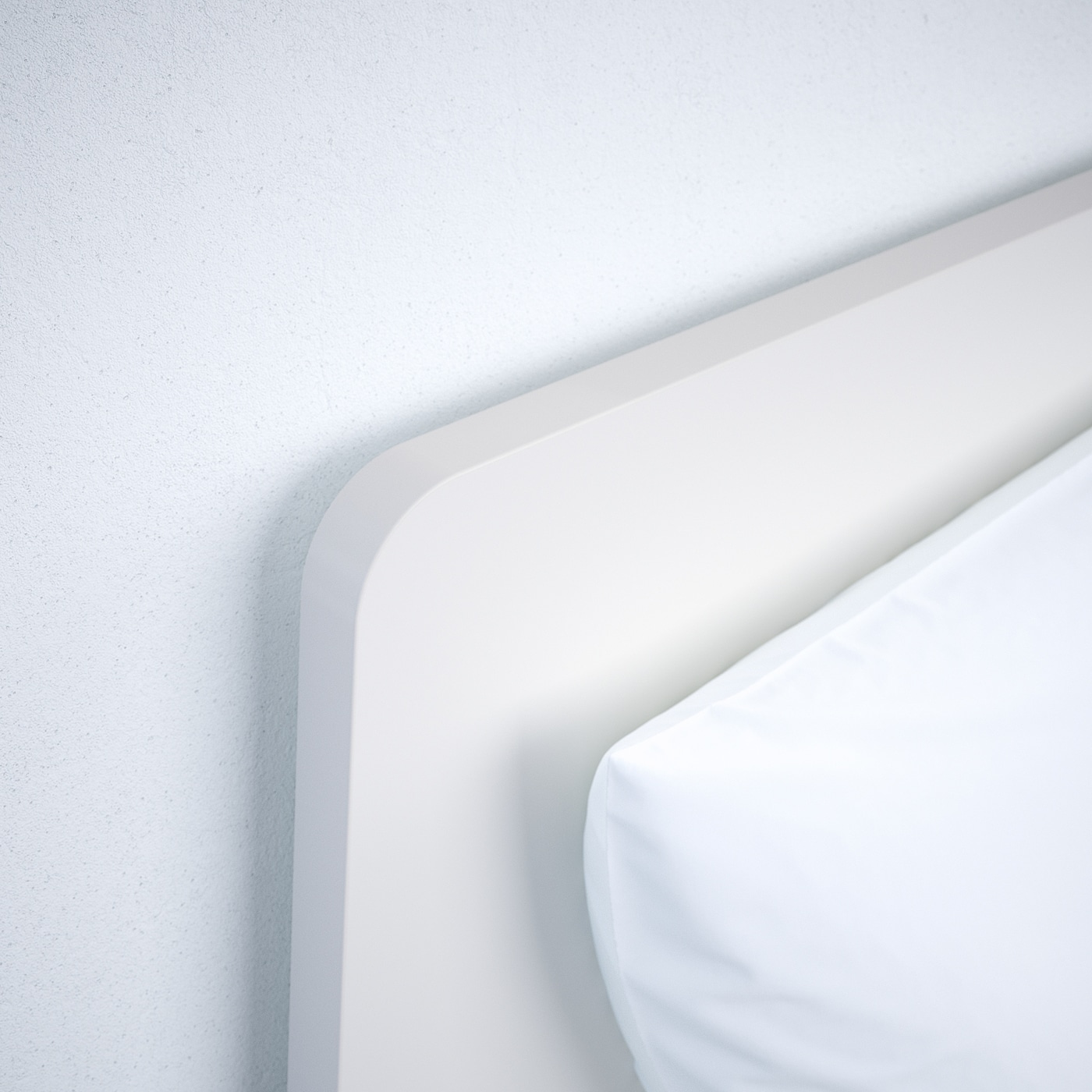 IKEA アスクヴォル　ASKVOLL ASKVOLL アスクヴォル ベッド ヘッドボード付き, ホワイト