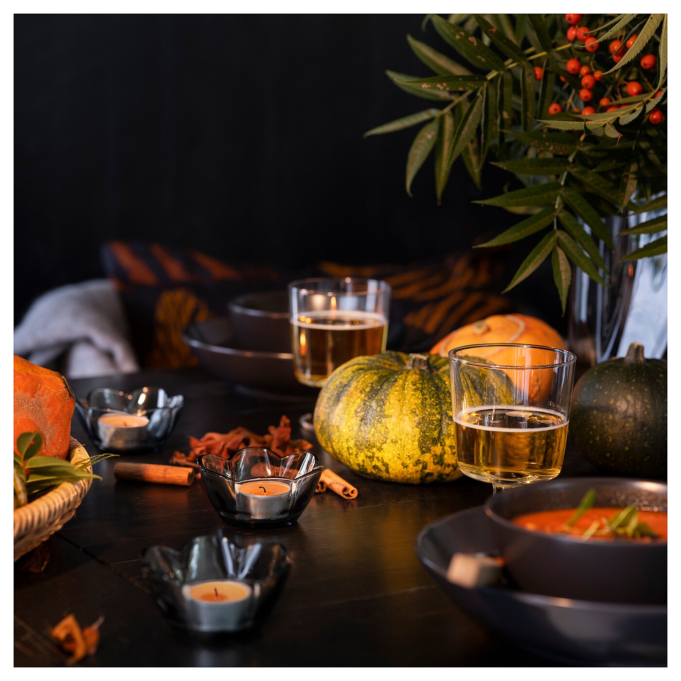 ASPSKOG scented tealight Spiced pumpkin/orange - IKEA