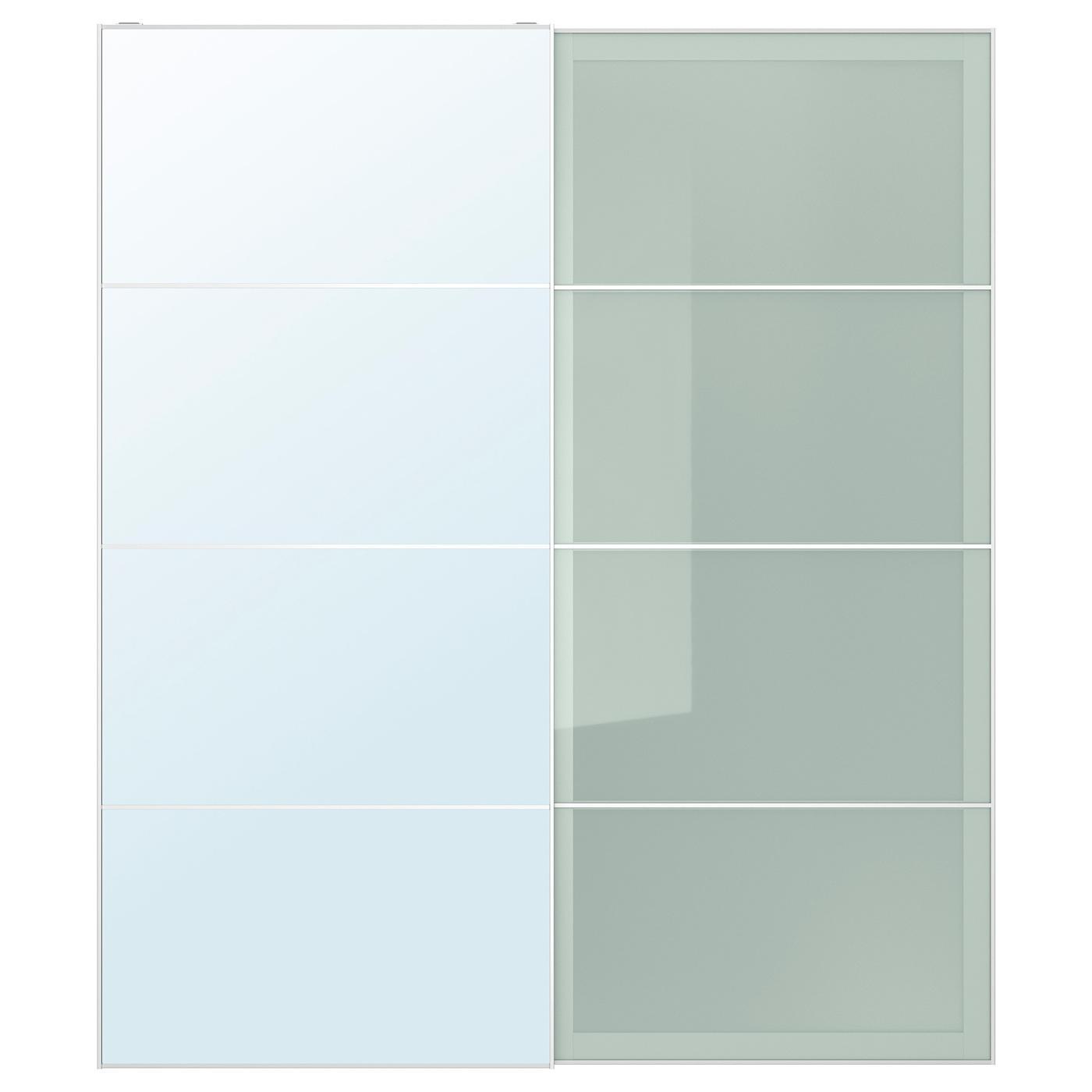 AULI / SEKKEN pair of sliding doors mirror glass/frosted glass - IKEA