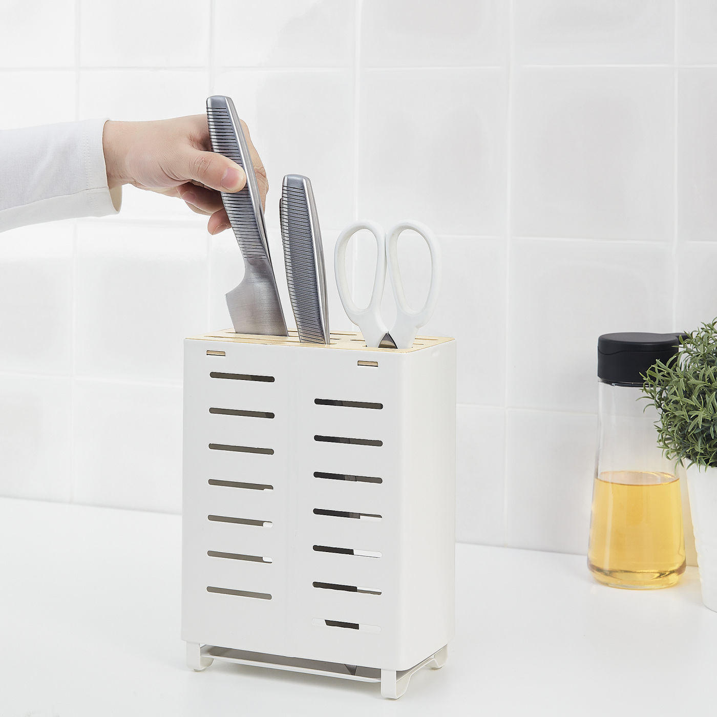 AVSTEG knife holder bamboo/white - IKEA