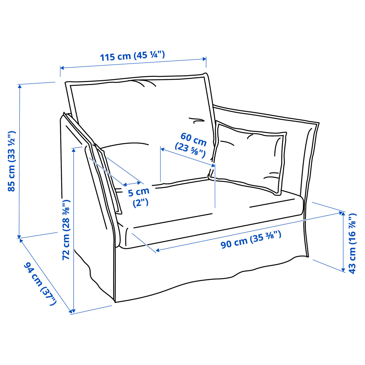 BACKSÄLEN 1,5-seat armchair Hallarp grey - IKEA