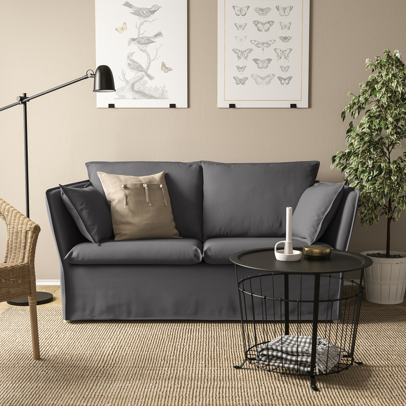 BACKSÄLEN 2-seat sofa Hallarp grey - IKEA