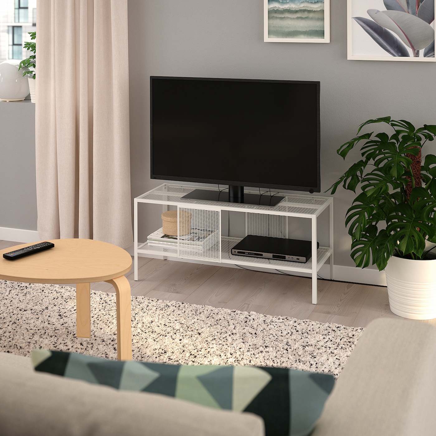 BAGGEBO TV bench metal/white - IKEA