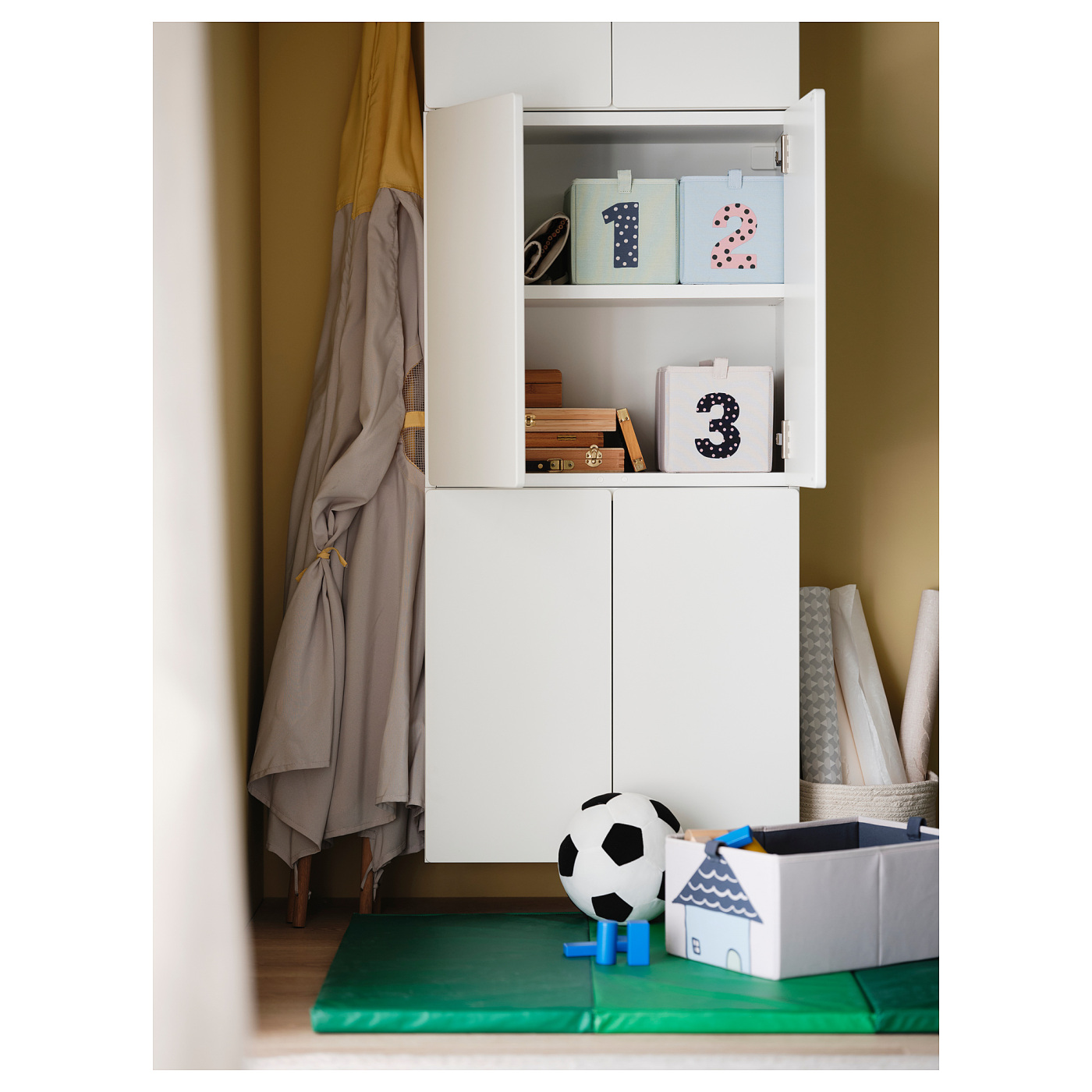 BARNDRÖM box, set of 3 green blue/beige - IKEA