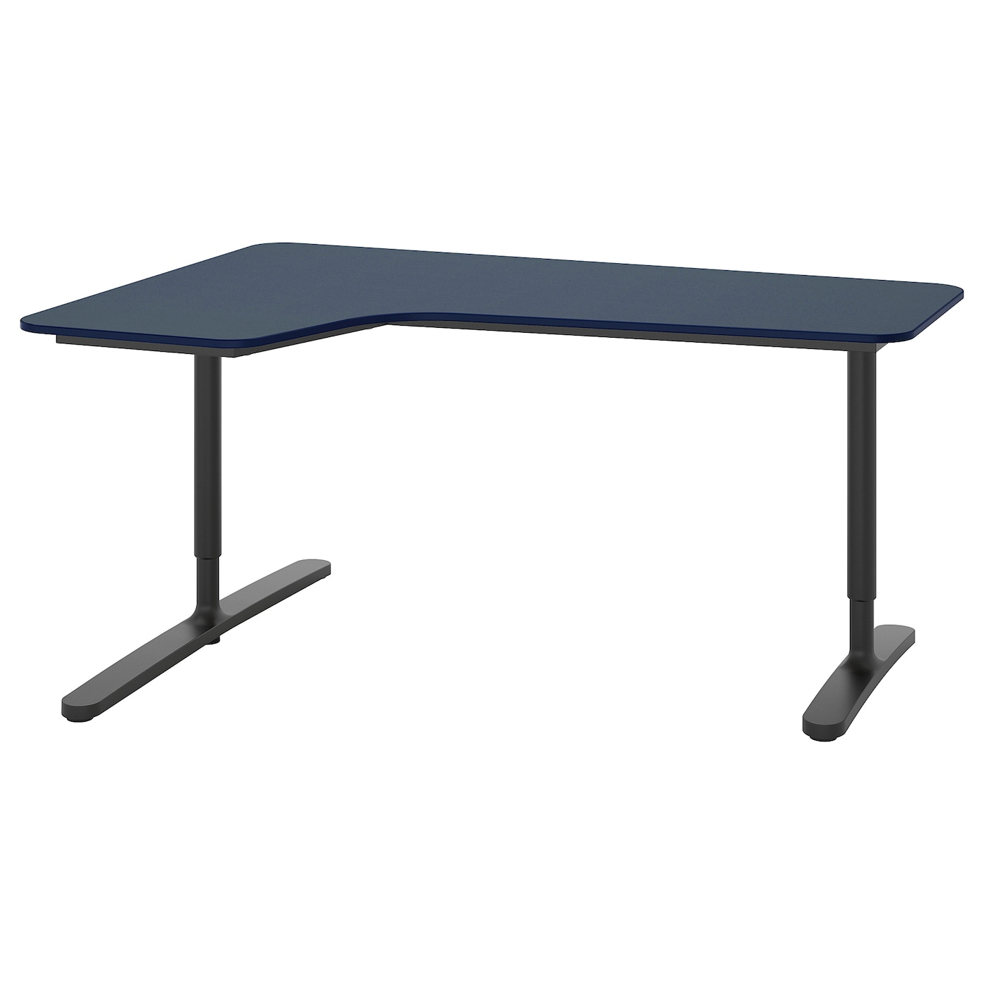 s981 IKEA BEKANT　テーブル BEKANT corner desk left linoleum blue/black - IKEA