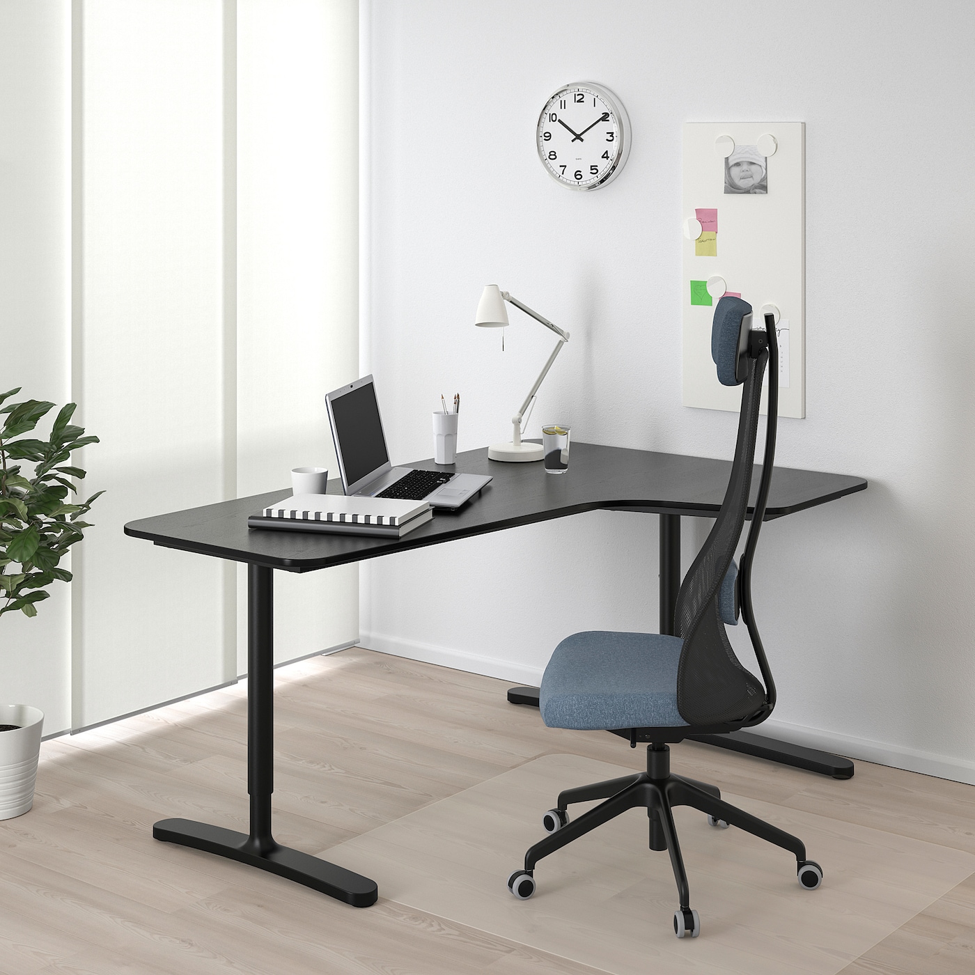 新しい到着 BEKANT corner IKEA - veneer/black ash stained black right desk パソコンデスク